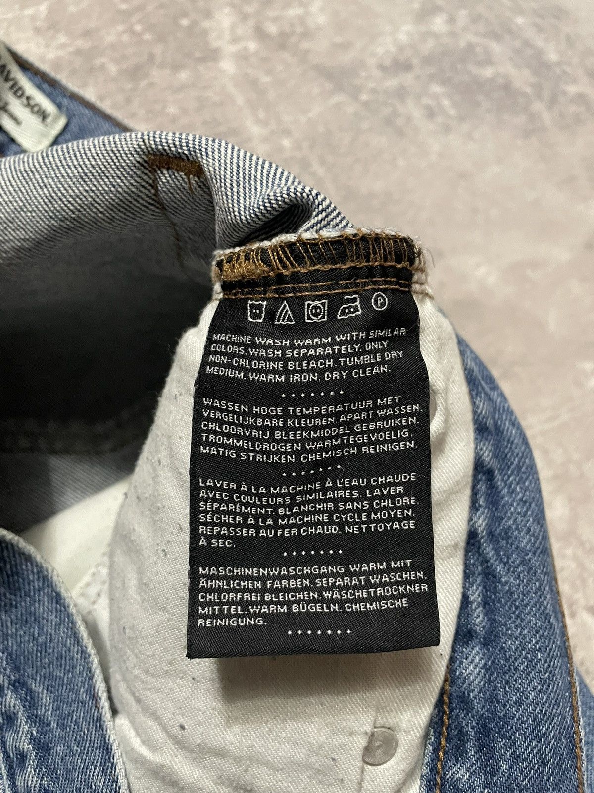 Harley Davidson × Vintage Vintage Harley Davidson Buggy Blue Denim Jeans Y2K 34/30 Size US 34 / EU 50 - 15 Thumbnail