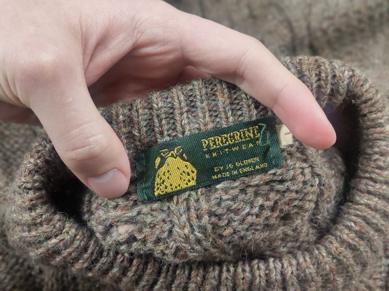 Vintage 80's Peregrine cable fisherman Sweater Wool England