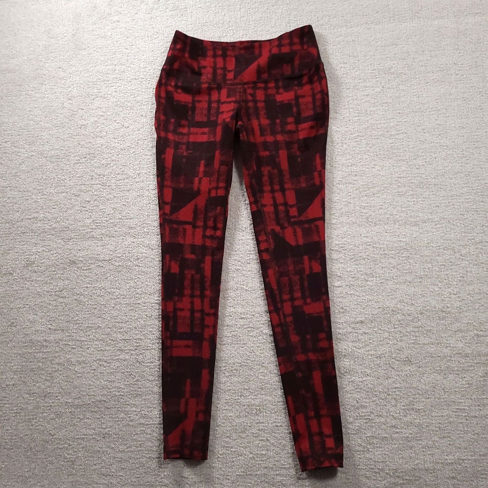 Vintage Cato Active Pants Leggings Red Black Heartthrob Size XS Womens Size 26" / US 2 / IT 38 - 2 Thumbnail
