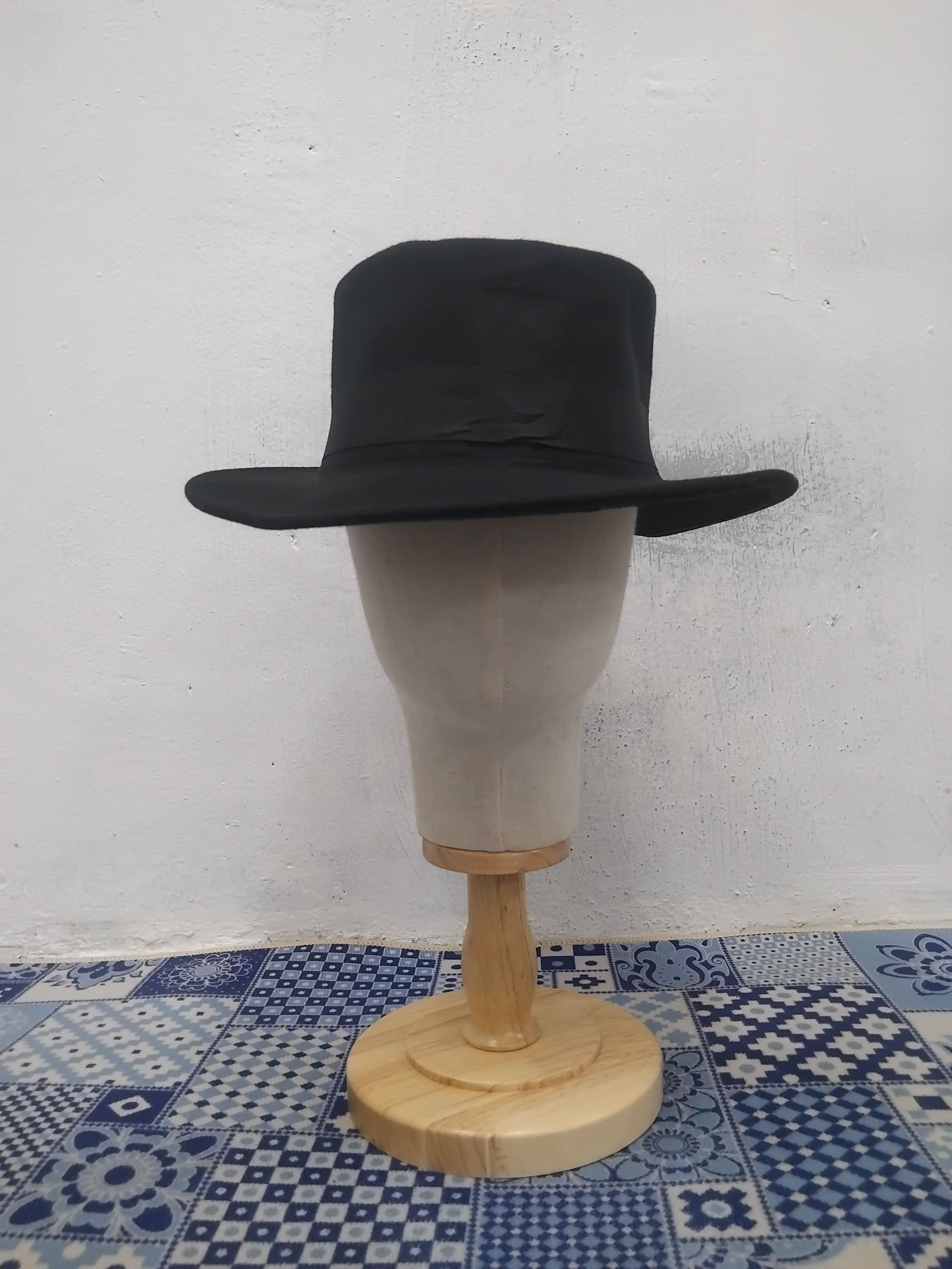 Japanese Brand Unnamed Chicanos style black colour fedora hat Size 38 - 3 Thumbnail