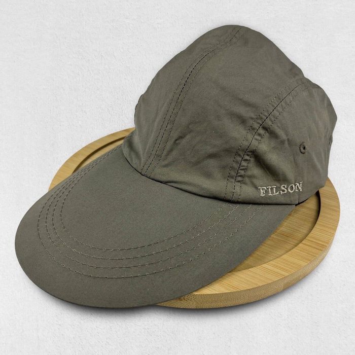 Filson Y2K Filson Long Duck Bill Strapback Hat Olive Hunter Trapper