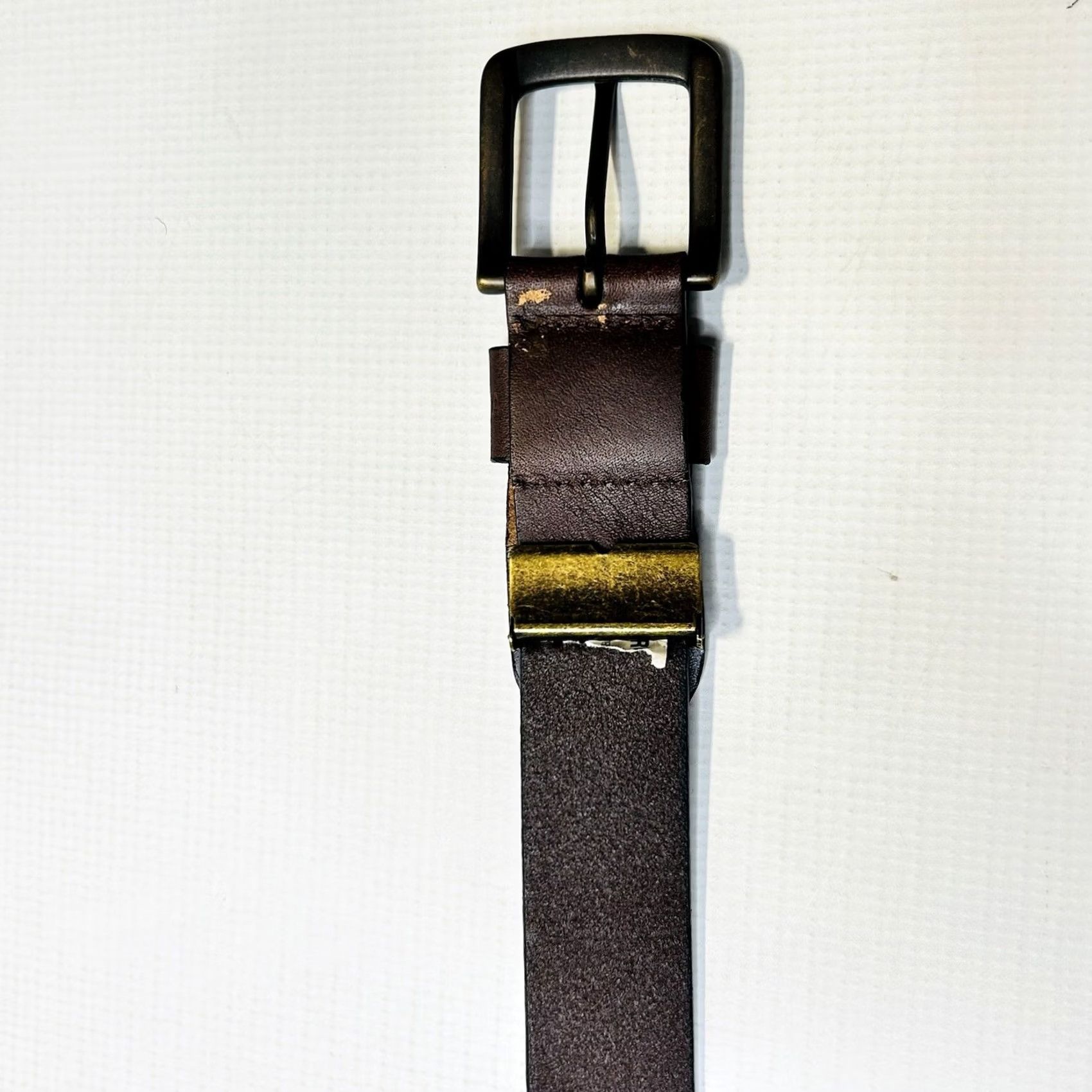 Vintage VINTAGE Rocha John Rocha Brown Belt Leather Jeans Trouser Workwear One Size 47" Long Size US 35 - 3 Thumbnail