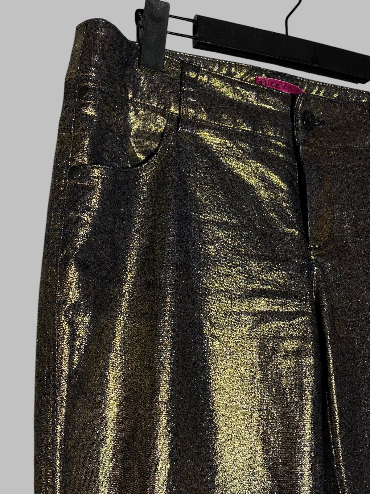 Alice + Olivia Alice + Olivia Shimmer Gold Women’s Pants Made In USA Size 30" / US 8 / IT 44 - 8 Thumbnail