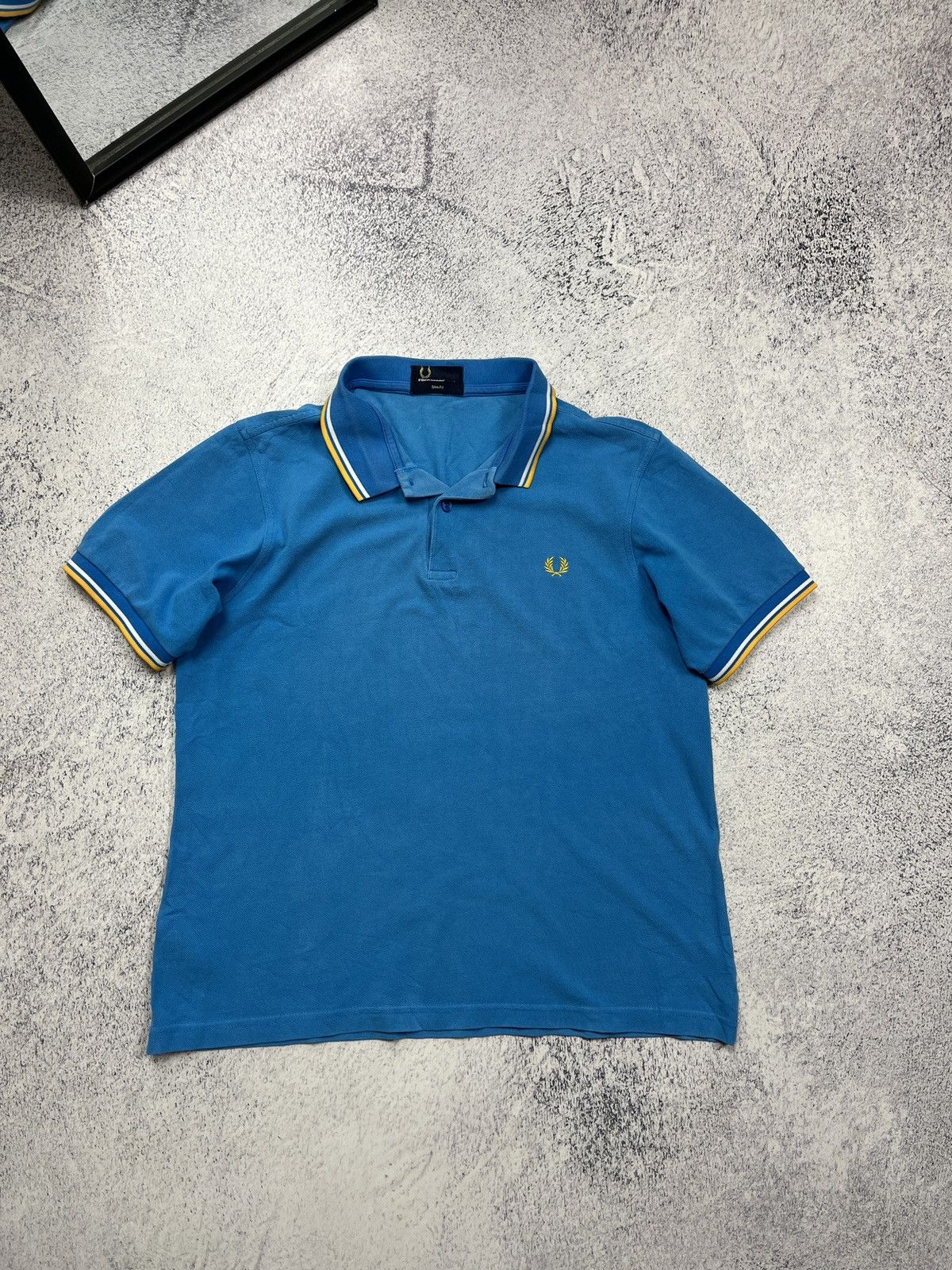 Fred Perry Fred Perry Polo Shirt Blue Yellow Casual Streetwear Hype Size US L / EU 52-54 / 3 - 1 Thumbnail