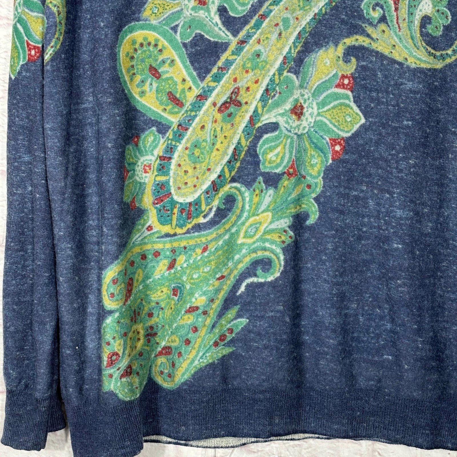 Other Talbots Paisley Merino Wool V-Neck Sweater 3XP Size M / US 6-8 / IT 42-44 - 3 Thumbnail