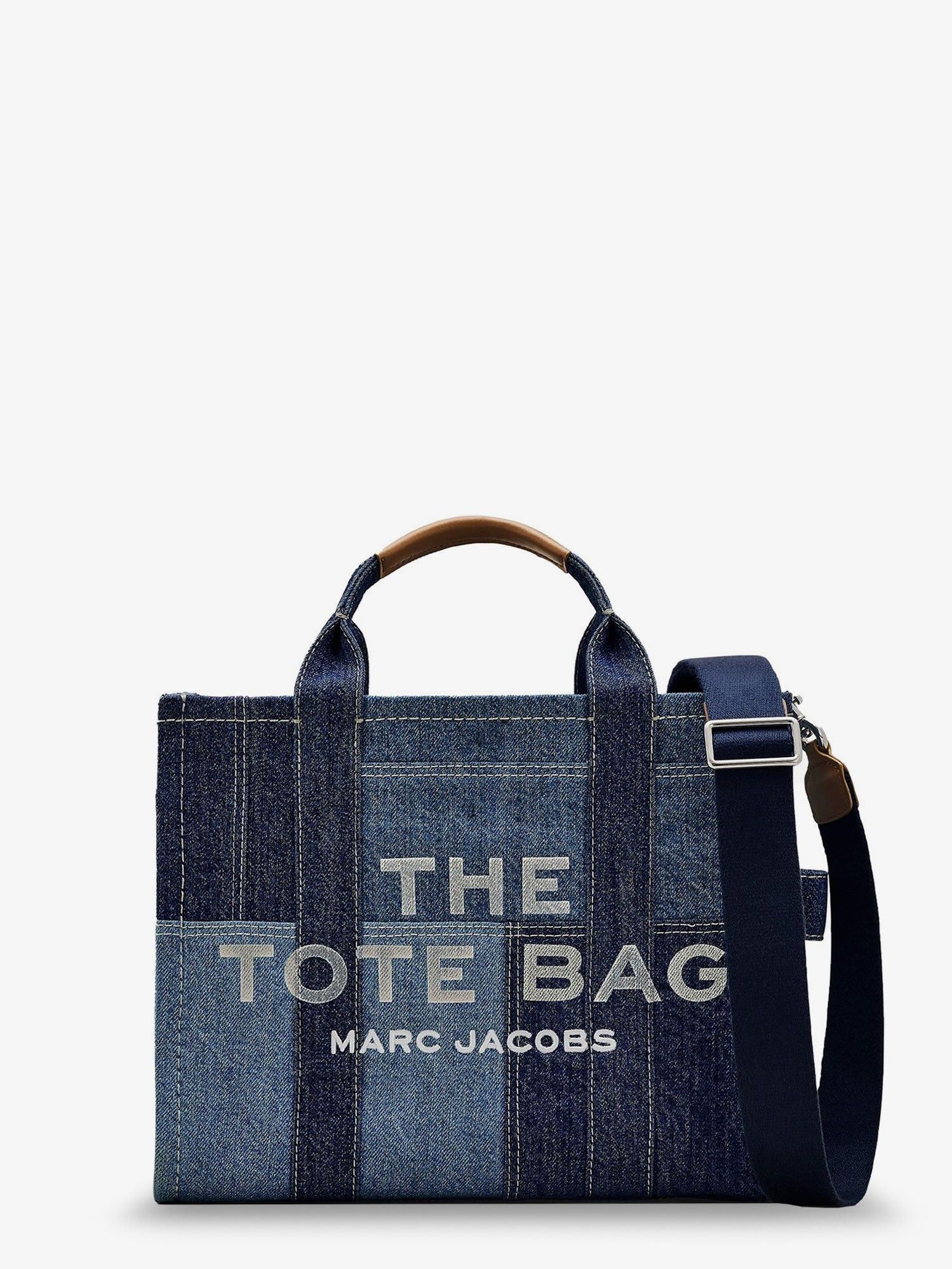 Marc Jacobs The Denim Medium Handbag With Front Logo Print Size ONE SIZE - 1 Thumbnail