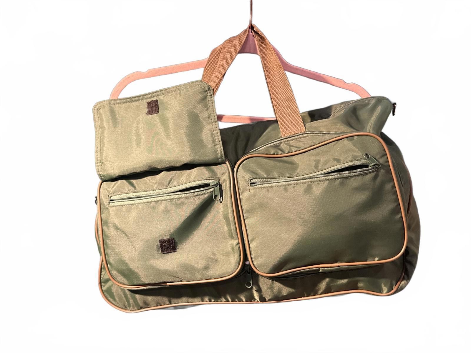 Timberland VTG 80s Green Nylon “Time Magazine” Collapsible Duffel Size ONE SIZE - 3 Thumbnail