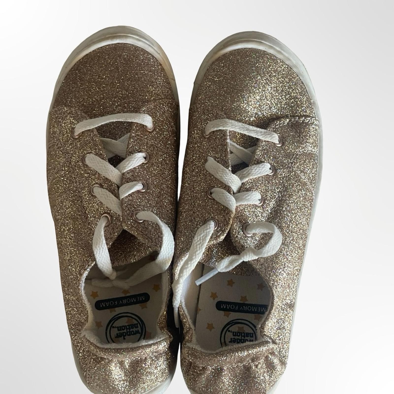 Other wonder nation Glitter Lace-Up Sneakers in Gold&White size 4 Size US 5 / EU 37 - 4 Thumbnail