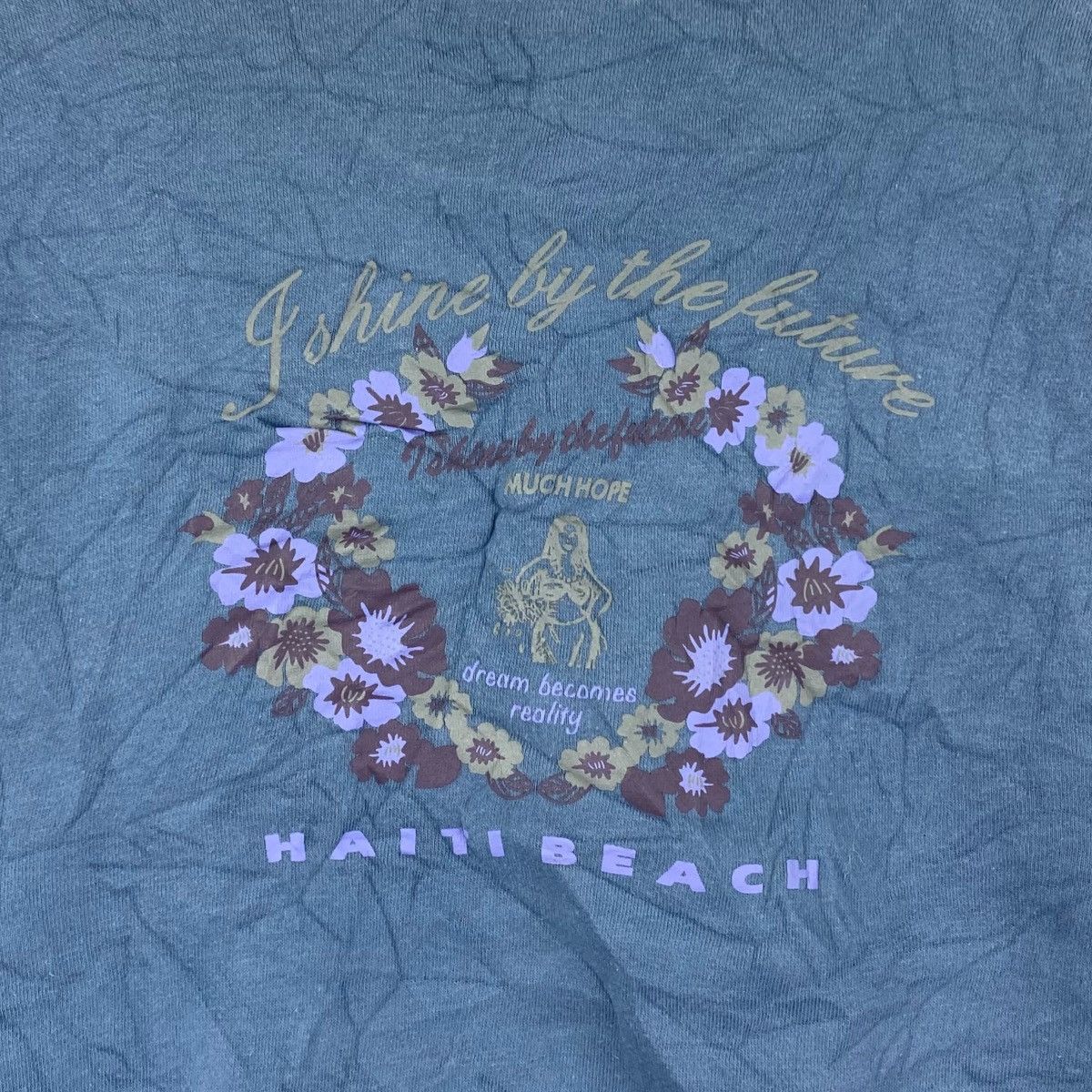 Vintage HAITI BEACH Hawaii Style Design Print Blue Sweatshirt Size US M / EU 48-50 / 2 - 5 Thumbnail