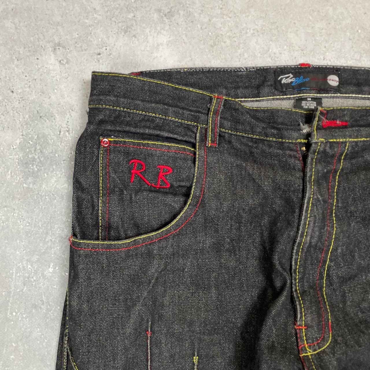 Japanese Brand × Vintage Vintage 2000s Raw Blue Rap Hip Hop Jeans Gray Size 34 Size US 34 / EU 50 - 4 Thumbnail
