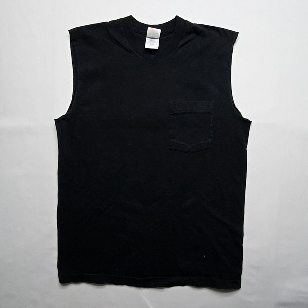 Fruit Of The Loom × Vintage Vintage Station Three Lounge Sleeveless L Black Cut off Tee Size US L / EU 52-54 / 3 - 4 Thumbnail