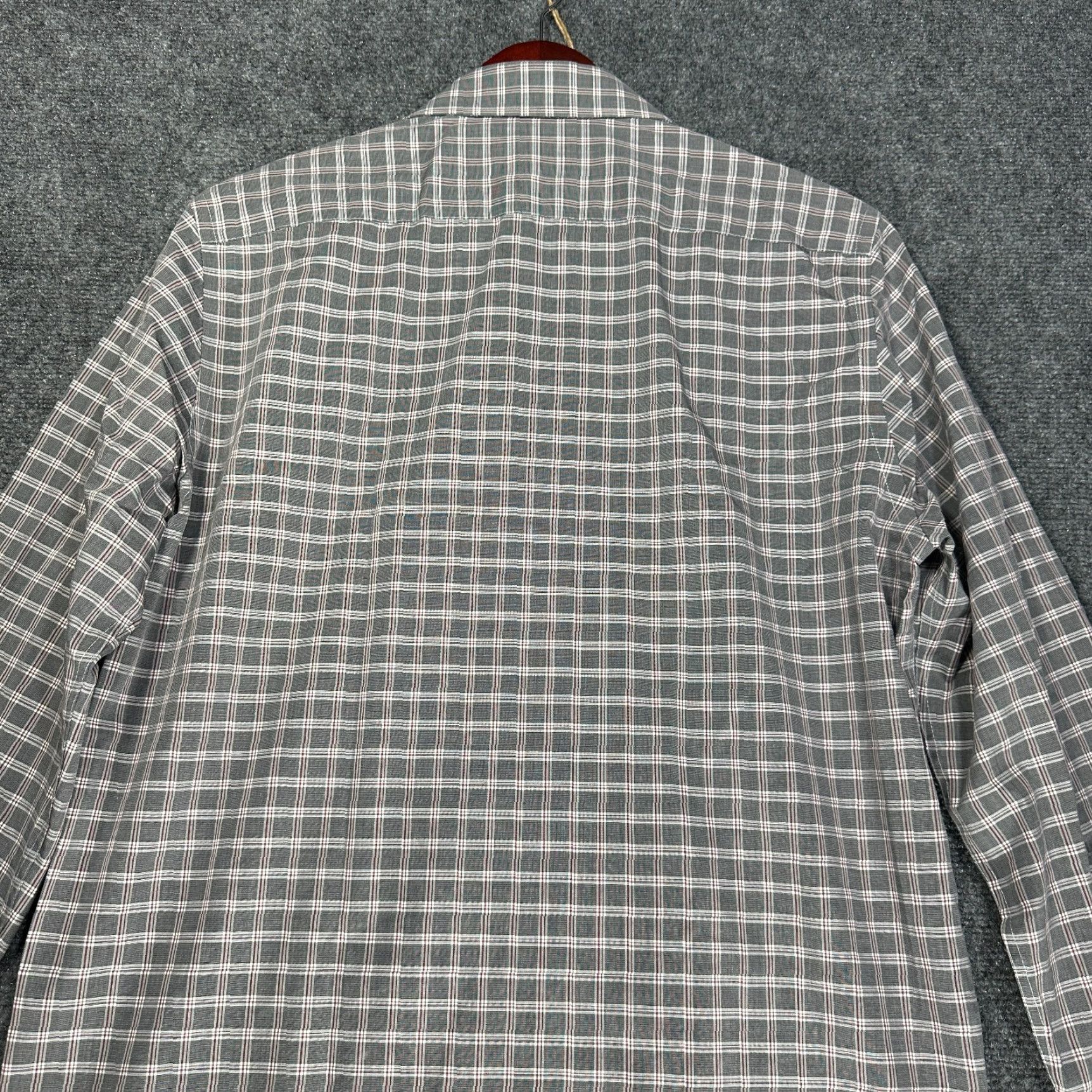 Michael Kors Michael Kors Shirt Mens 15.5 Regular Fit Airsoft Stretch Button Up Gray Red Plaid Long Sleeve Dress Shirt Size US L / EU 52-54 / 3 - 7 Thumbnail