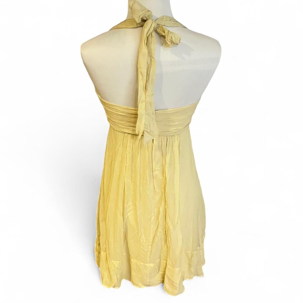 Bcbgmaxazria BCBGMAXAZRIA yellow halter neck chiffon dress w silk lining💐 Size XS / US 0-2 / IT 36-38 - 2 Thumbnail