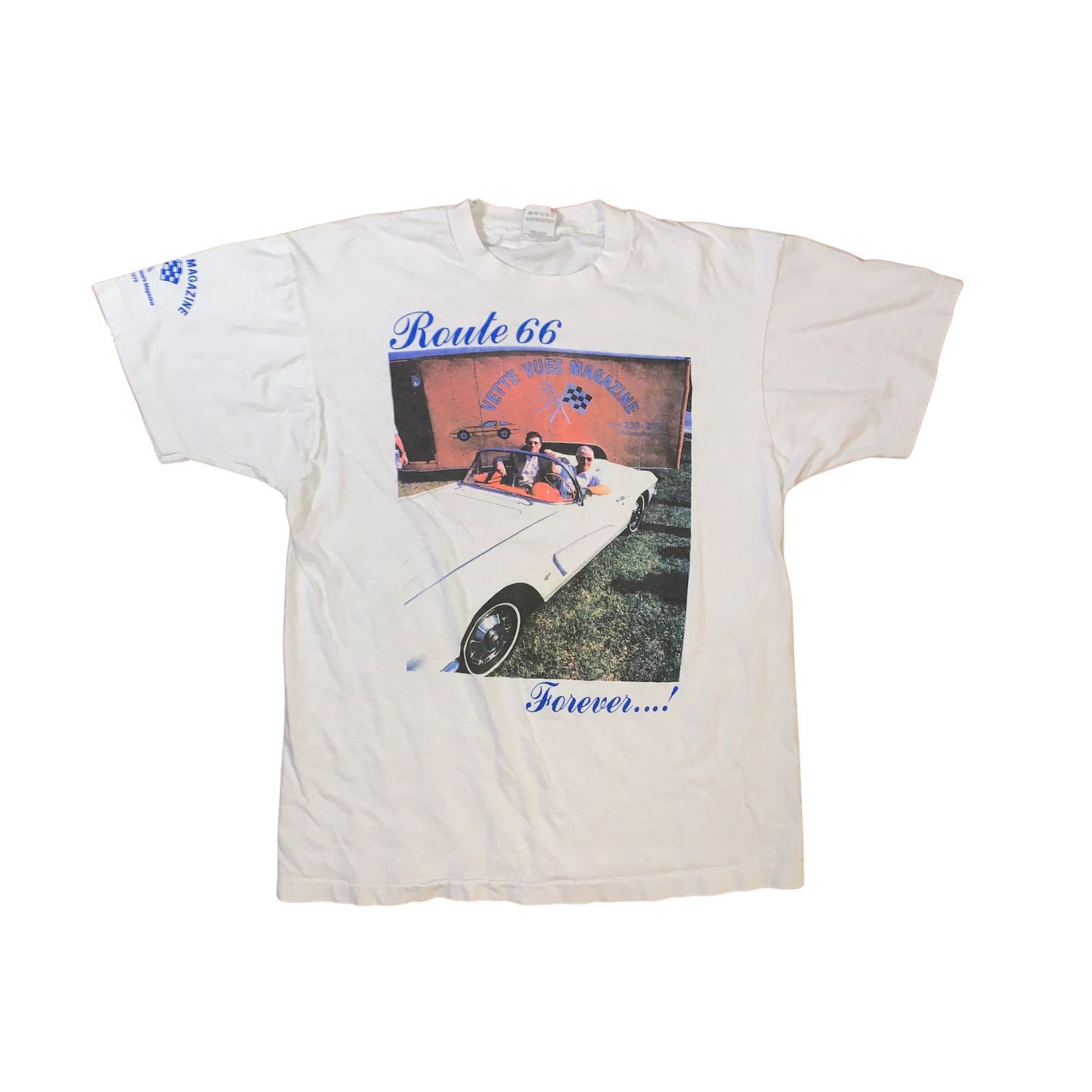 Fruit Of The Loom × Vintage Route 66 Corvette T Shirt Large Vette Vues Triple Print USA Size US M / EU 48-50 / 2 - 1 Thumbnail