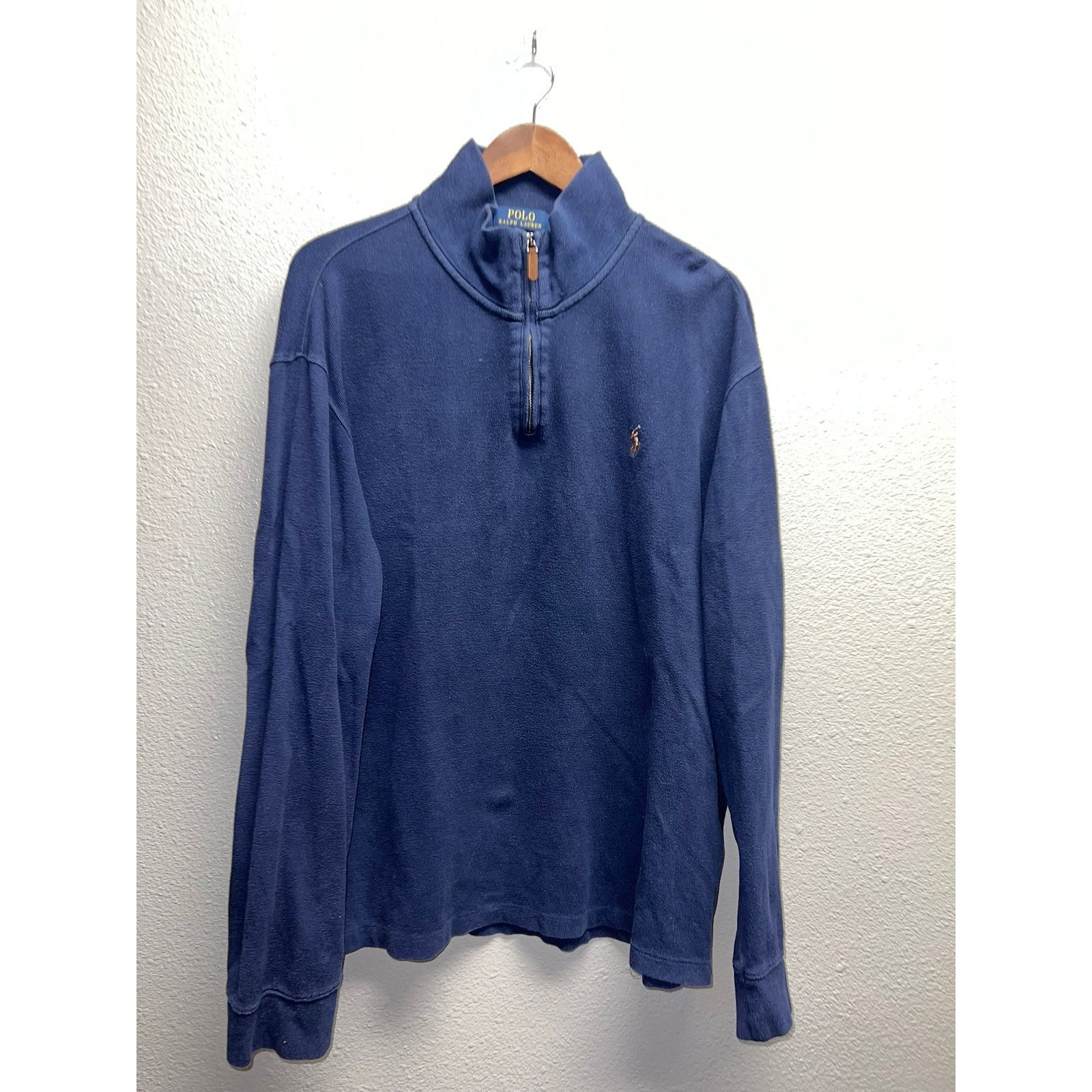 Vintage Polo Ralph Lauren Estate Rib Quarter Zip Sweatshirt PRL 2XL Size US XXL / EU 58 / 5 - 1 Thumbnail