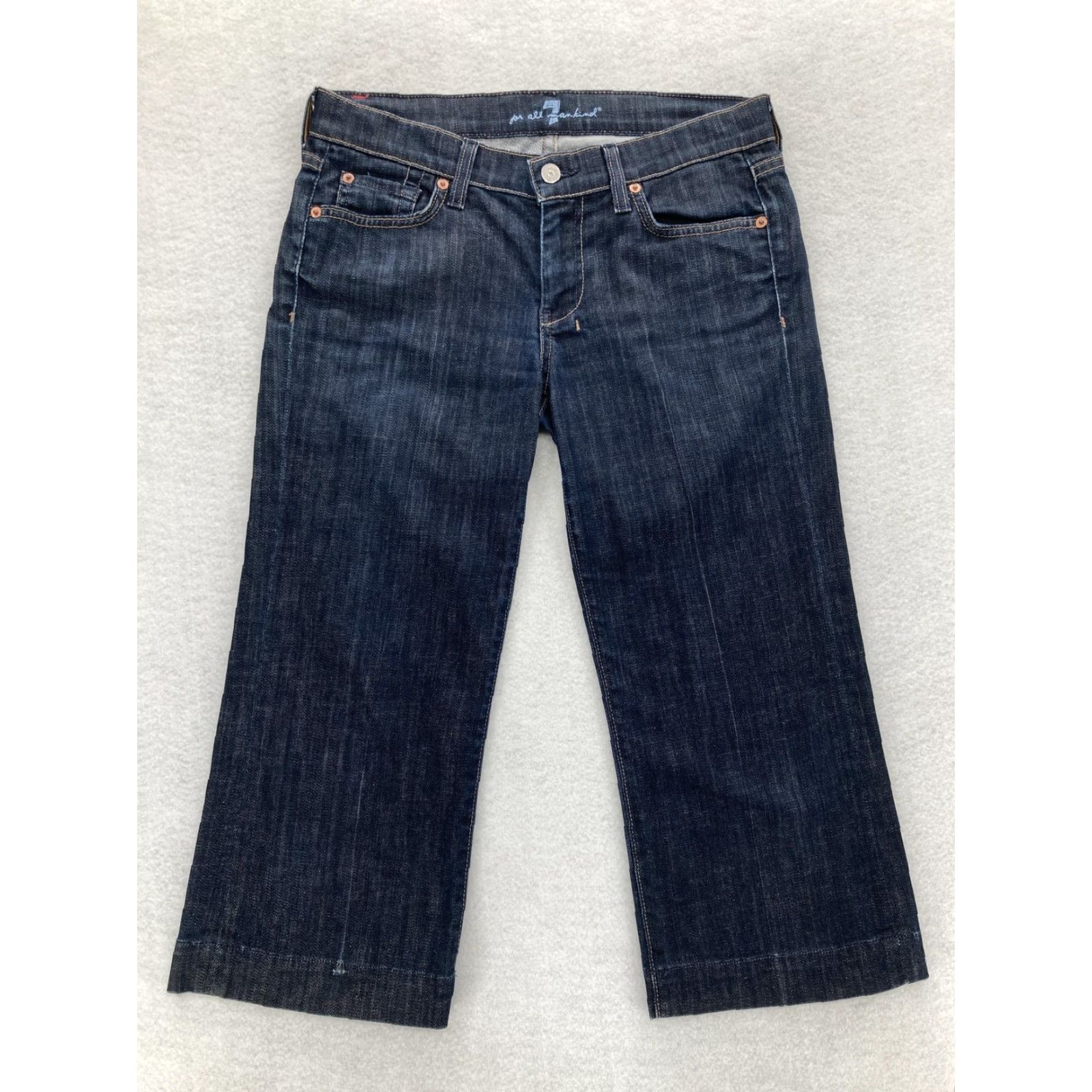 7 For All Mankind 7 For All Mankind Jeans Womens 28 Dark Wash Dojo Cropped Wide Leg Made USA Jeans Womens 28 Dark Wash Dojo Cropped Wide Leg - 7 For All Mankind Size 28" / US 6 / IT 42 - 2 Thumbnail