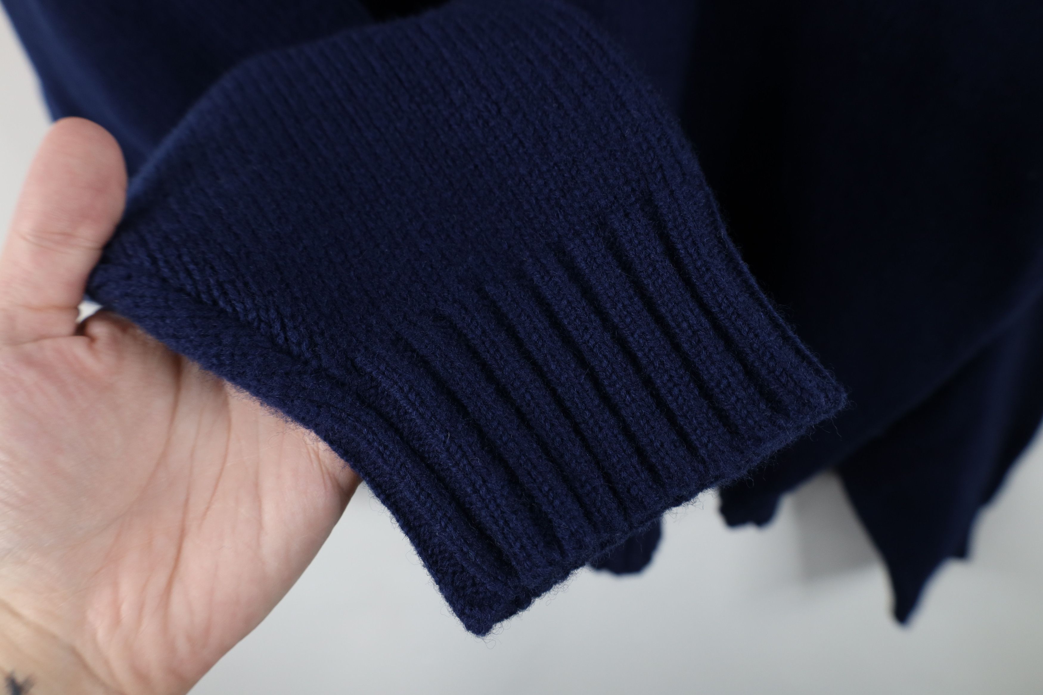 Ralph Lauren Vintage 90s Ralph Lauren Lambswool Knit V-Neck Sweater Blue Size US XL / EU 56 / 4 - 8 Thumbnail