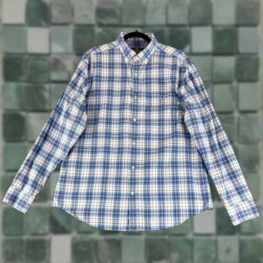 Vineyard Vines Vineyard Vines Button-Down Shirt Mens Large Blue Plaid Classic Tucker LS Shirt Men Large Blue Plaid Classic Fit Size US L / EU 52-54 / 3 - 1 Thumbnail