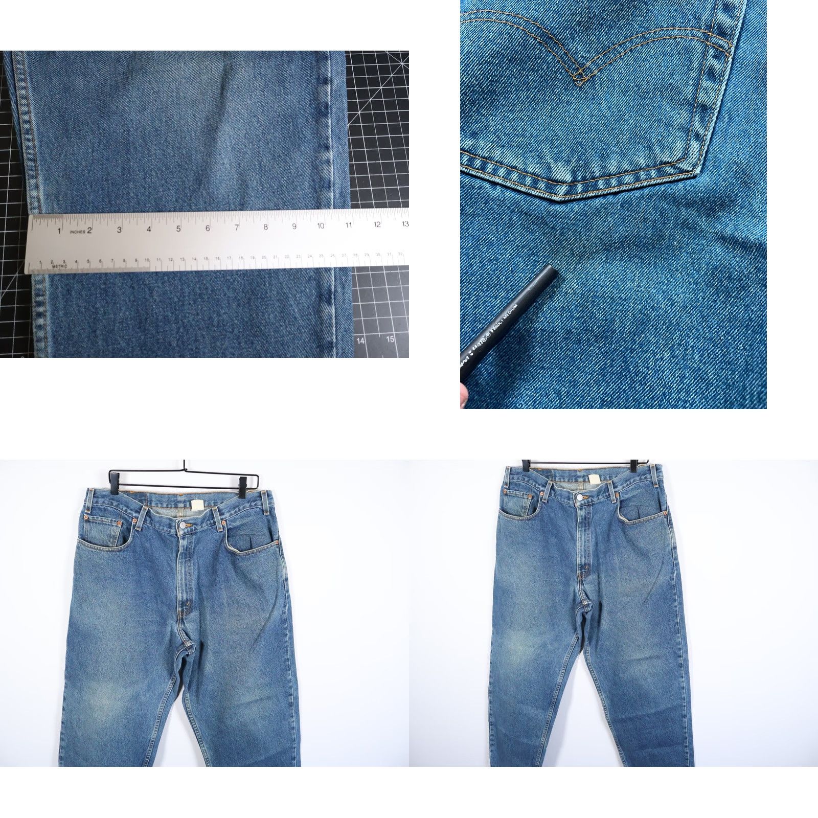 Levi's VINTAGE Levi's 560 Jeans Men's 36 x 30 Loose Fit Tapered Leg Blue Denim Jeans 90s Grunge Retro Mens Size US 36 / EU 52 - 9 Thumbnail