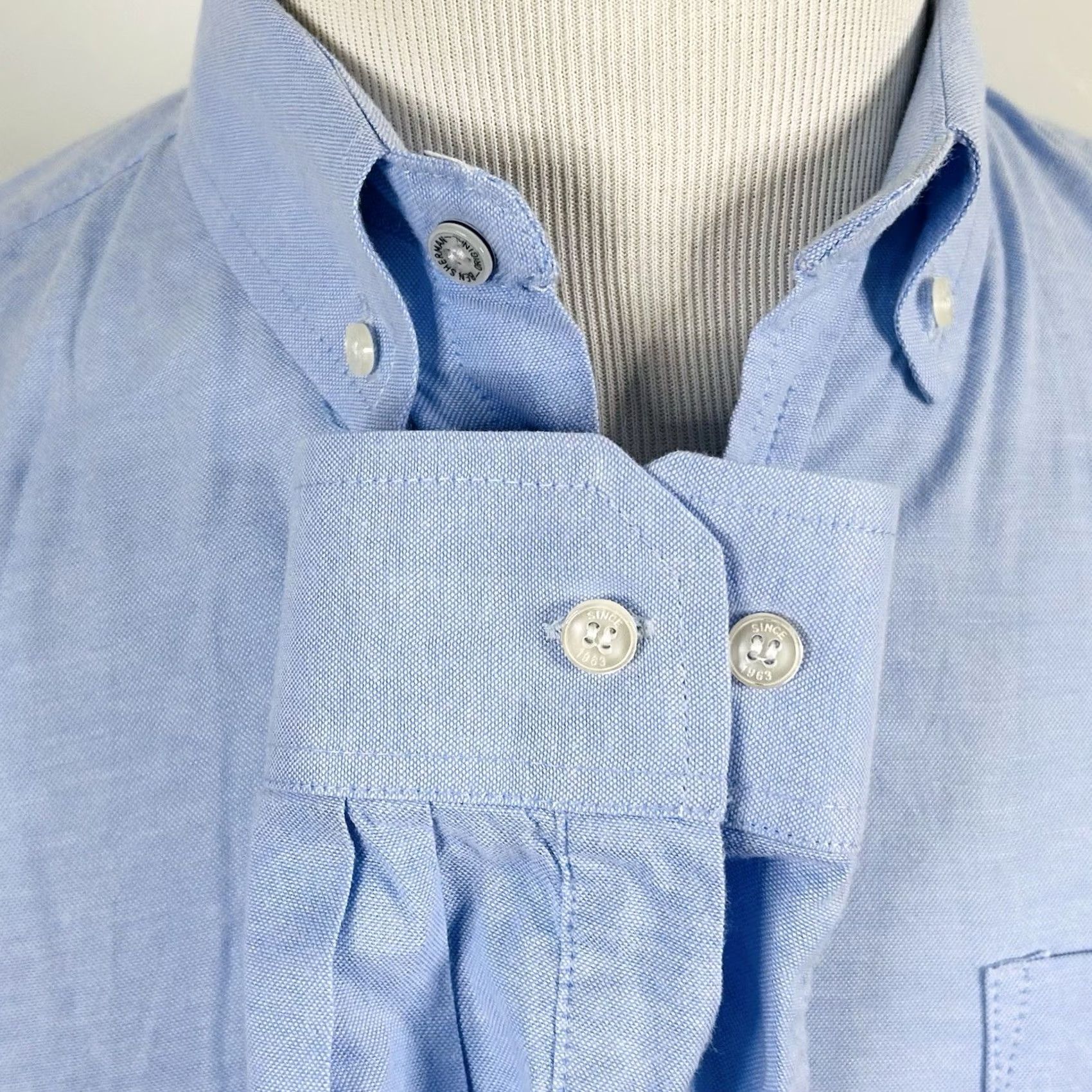 Ben Sherman Ben Sherman Small Casual Oxford Shirt Blue Stretch Cotton Blend Button-Down Mens Regular Size S Size US S / EU 44-46 / 1 - 4 Thumbnail