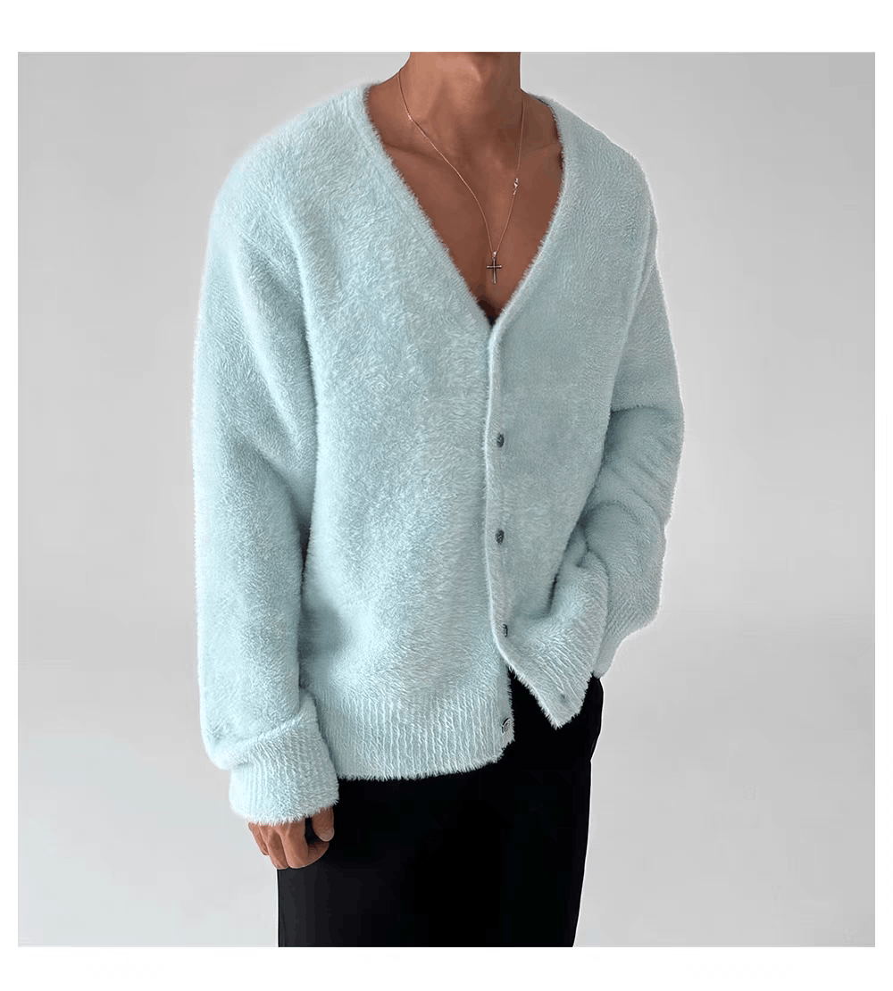 Japanese Brand Vintage Light Blue Knit Sweater Warm Fleece Jacket XL Size US XL / EU 56 / 4 - 3 Thumbnail