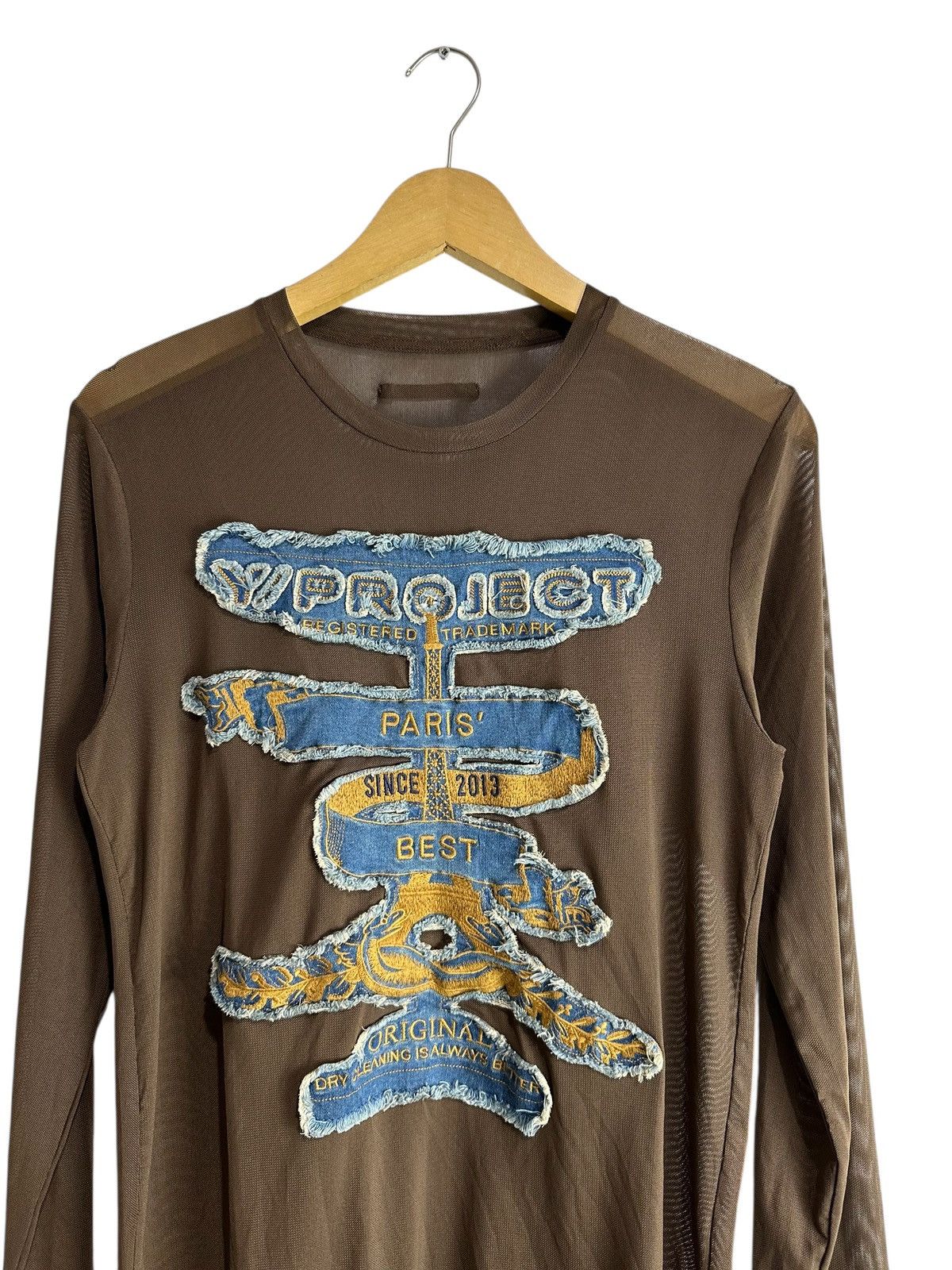 Y/Project Y/Project 2013 ‘Paris’ Best’ Mesh T-Shirt in Brown/Blue Size US S / EU 44-46 / 1 - 2 Thumbnail