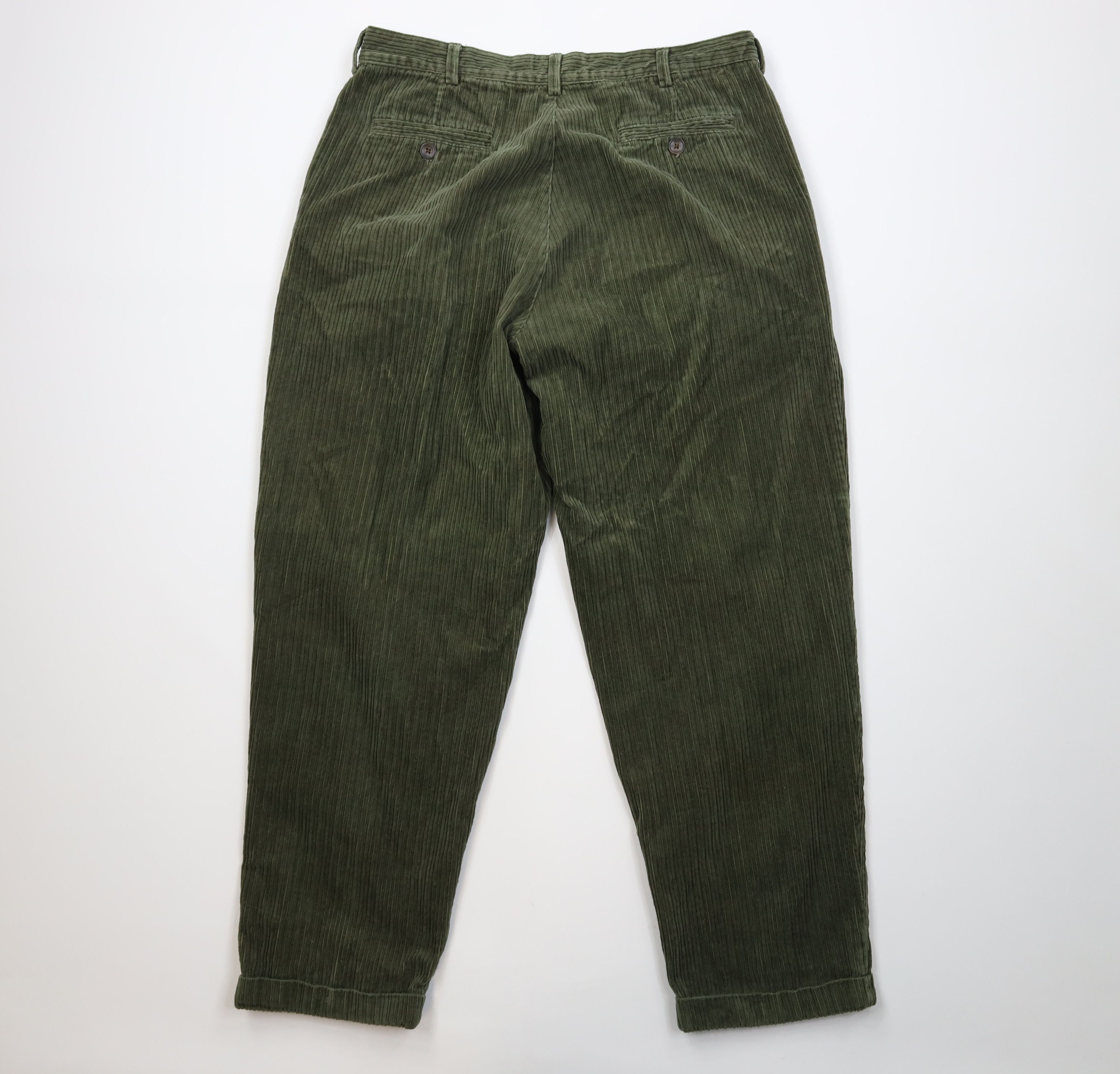 Vintage Vintage 90s Streetwear Wide Leg Corduroy Chino Pants Green Size US 38 / EU 54 - 10 Thumbnail