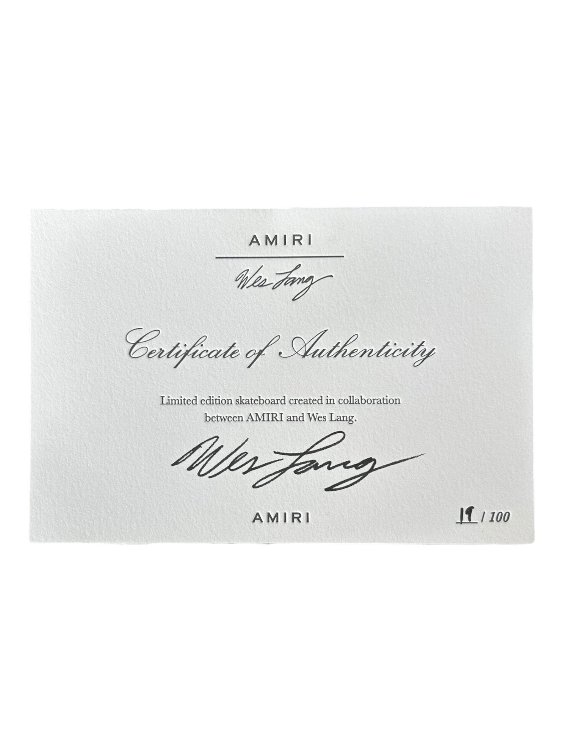Amiri Amiri Wes Lang Black & White Altered Sacrifice Skate Deck Size ONE SIZE - 3 Thumbnail