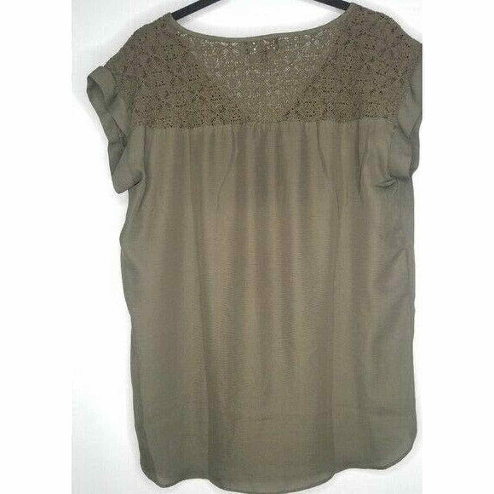 Other My Michelle Blouse Olive Green Lace Top Size L / US 10 / IT 46 - 8 Thumbnail