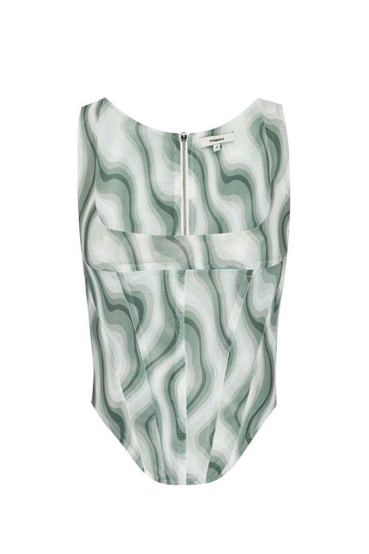 o1mle0425 Swerve Campbell Corset in White & Green