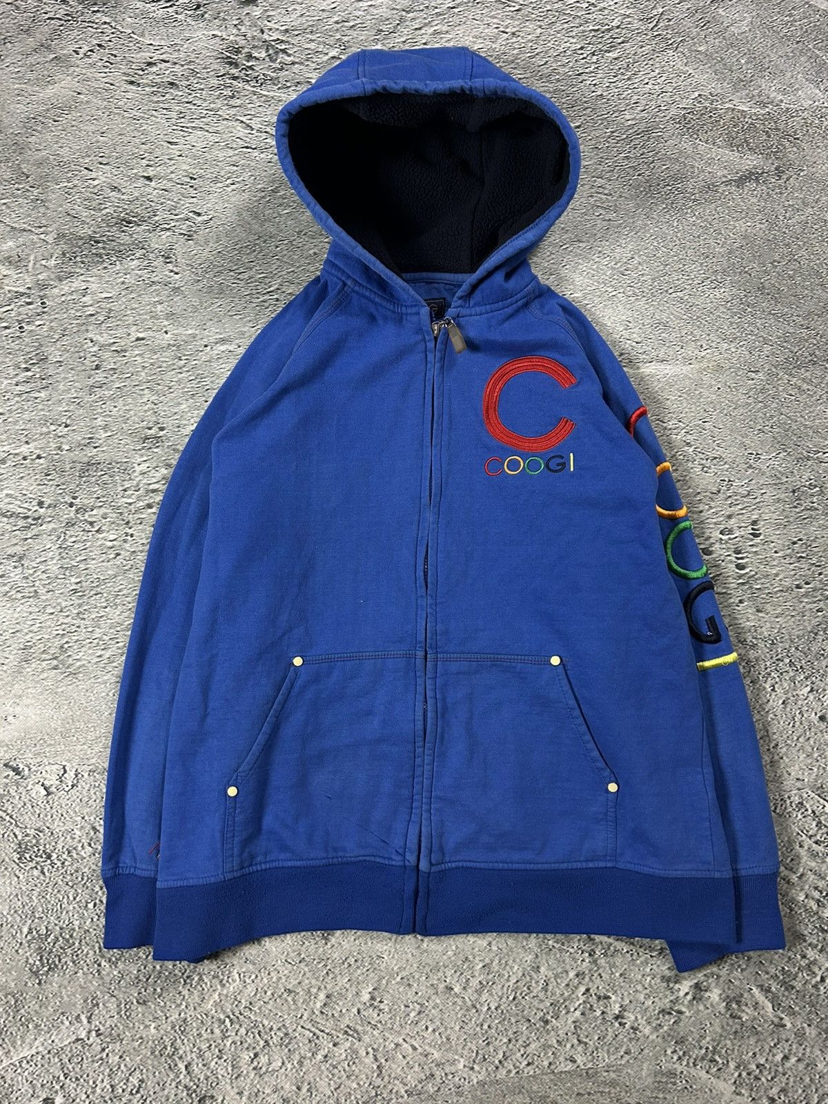 Coogi VINTAGE COOGI JESTER JOKER 69 FULL FACE ZIP HOODIE SIZE 4XL