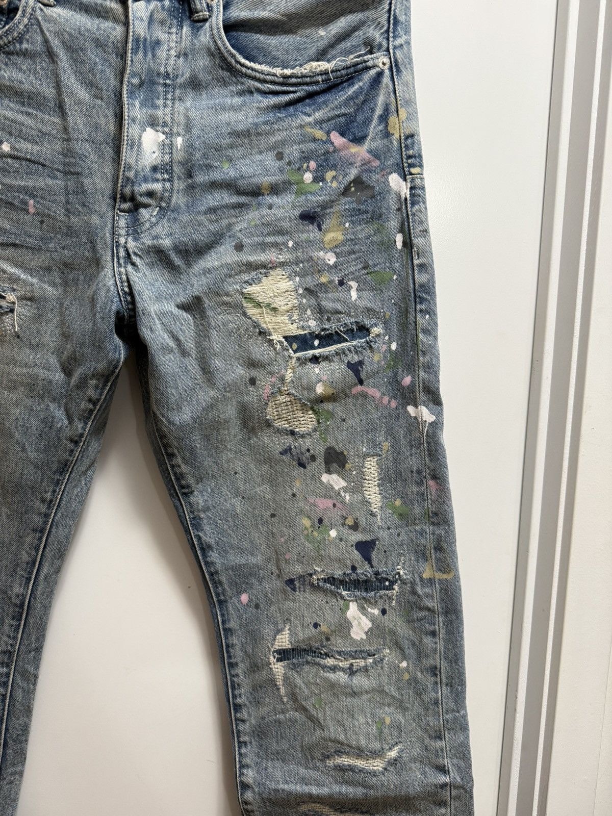 Purple Brand Purple Brand Paint Splatter Jeans Size US 31 - 4 Thumbnail