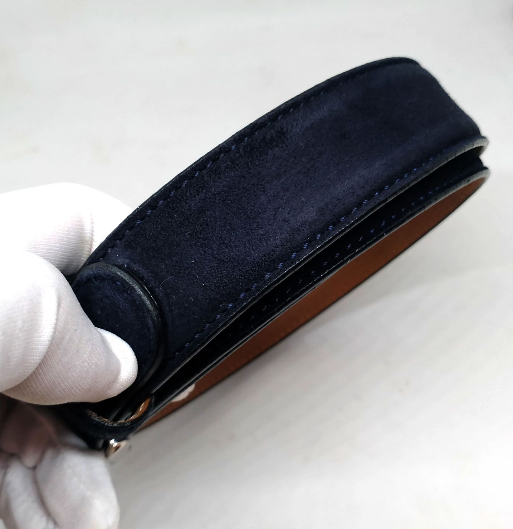 Magnanni Magnanni Suede Leather Belt, size 95, Dark Blue, Spain Size 36 - 7 Thumbnail