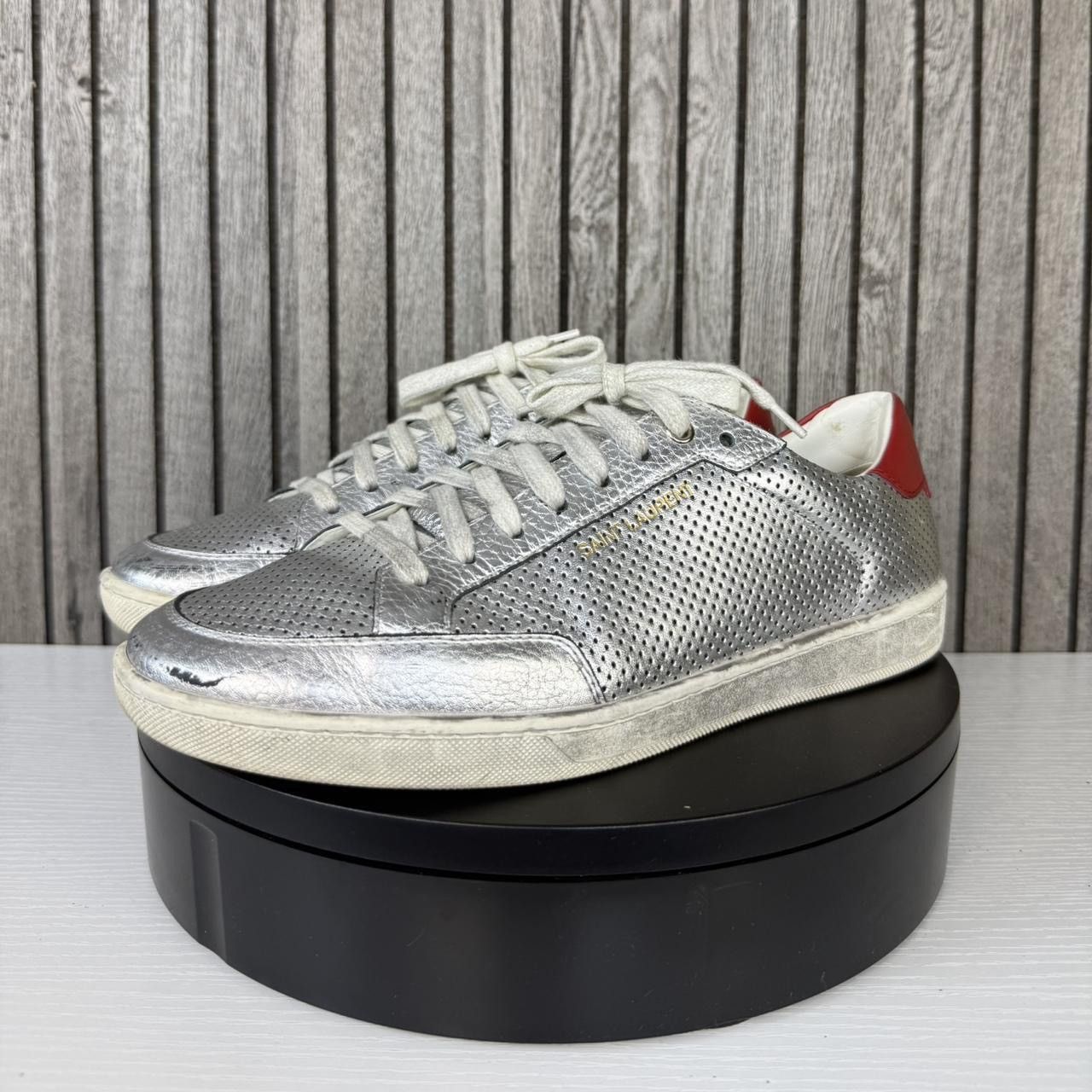 Saint Laurent Paris 2000s Size 43 Men's COA Saint Laurent Silver and Red Size US 10.5 / EU 43-44 - 1 Thumbnail