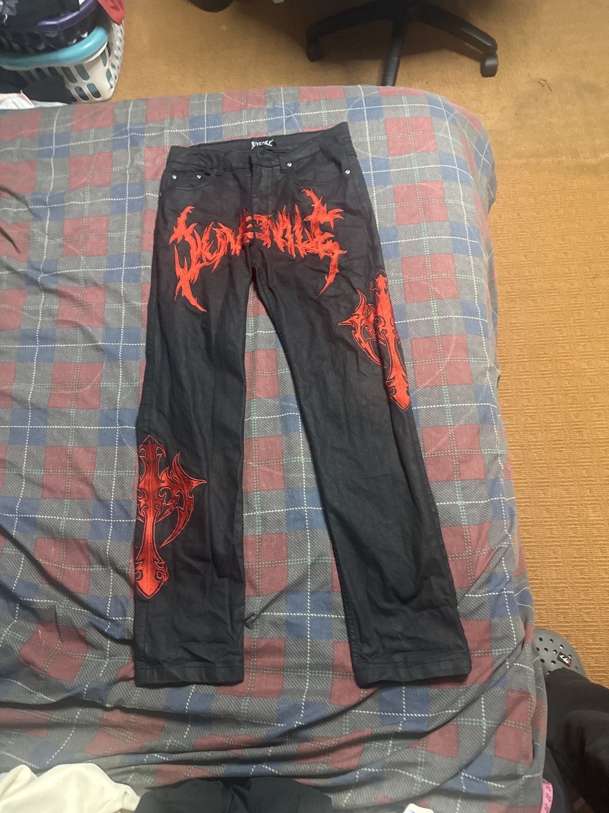 Other JUVENILE WAX DENIM LOGO JEANS Size US 32 / EU 48 - 3 Thumbnail