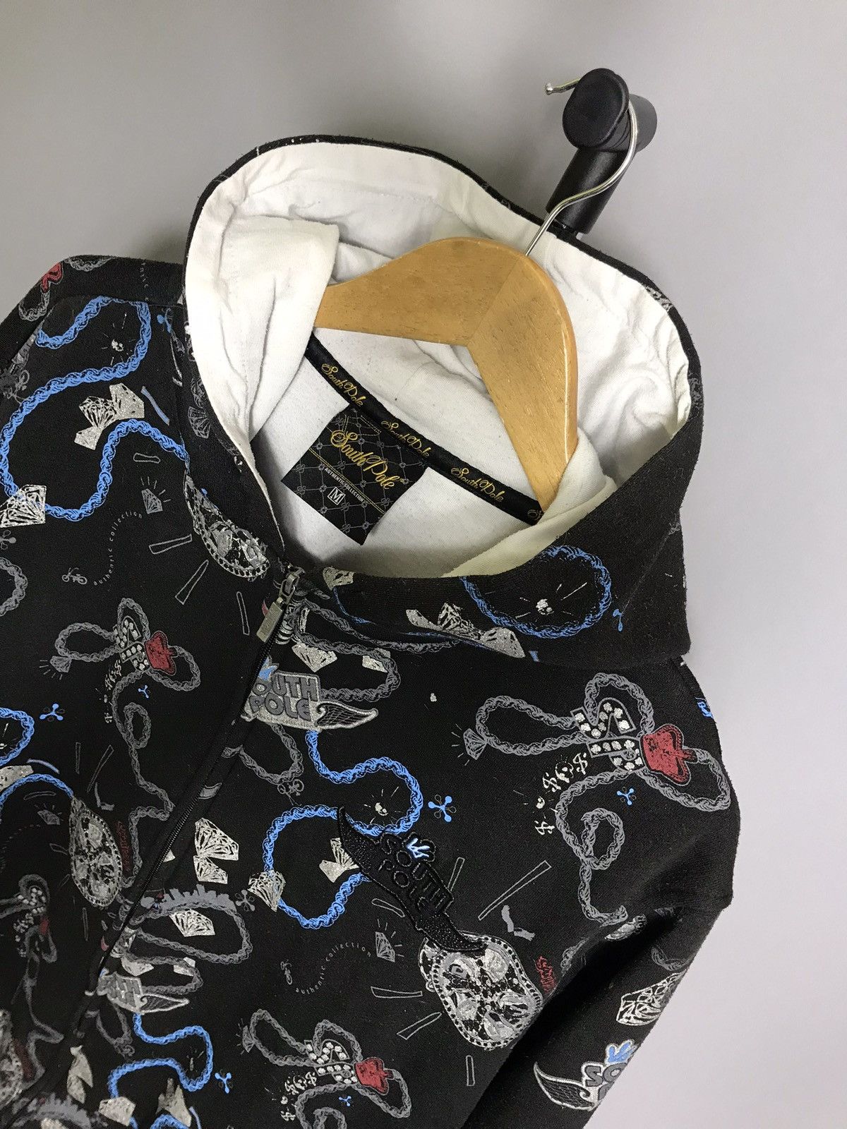 Southpole Vintage Y2K SouthPole Diamond Hoodie Men Full Zip Sweatshirt Size US M / EU 48-50 / 2 - 2 Thumbnail