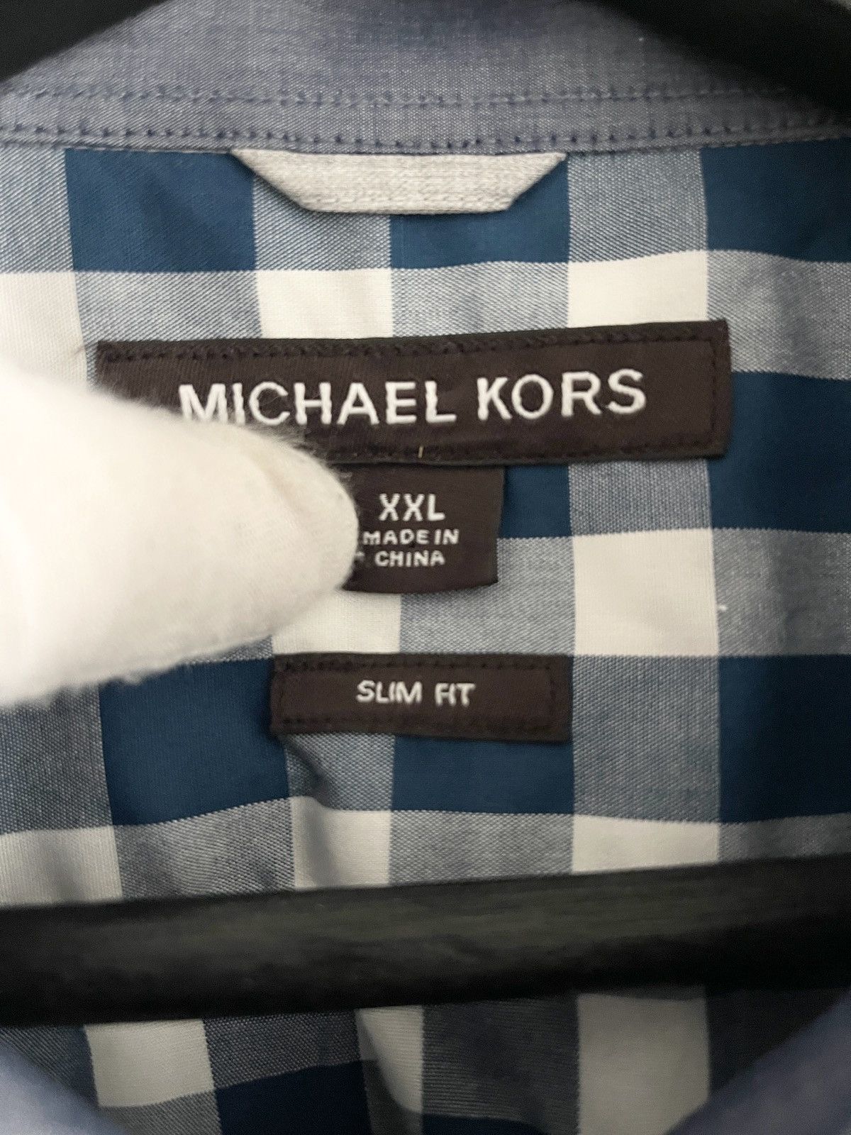 Michael Kors STEAL! 2000s Michael Kors Blue Plaid Flannel Shirt Size US XXL / EU 58 / 5 - 5 Thumbnail