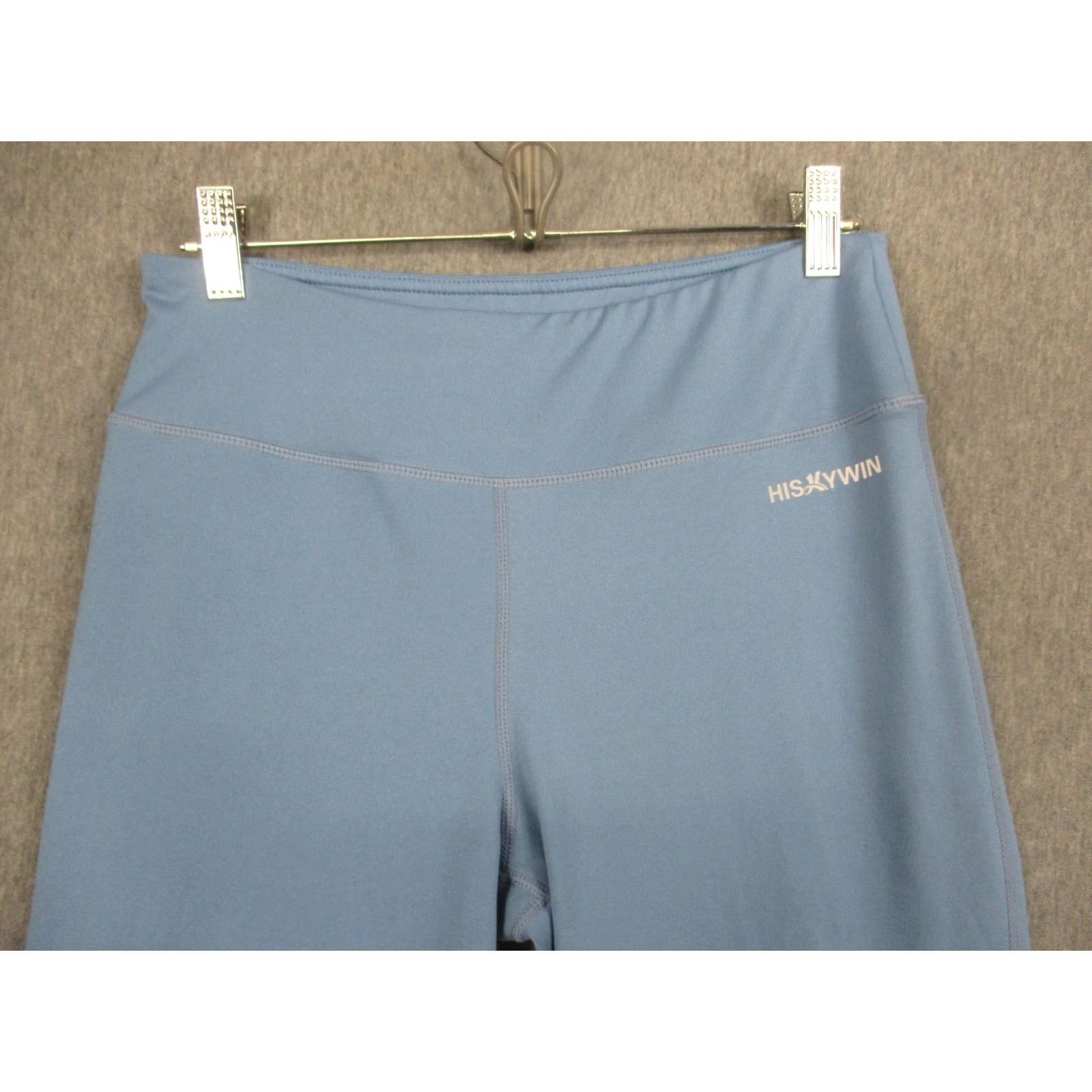 Vintage HISKYWIN Track Pants Womens Small Blue Straight Leg Stretch Yoga Athletic Gym Size 28" / US 6 / IT 42 - 2 Thumbnail