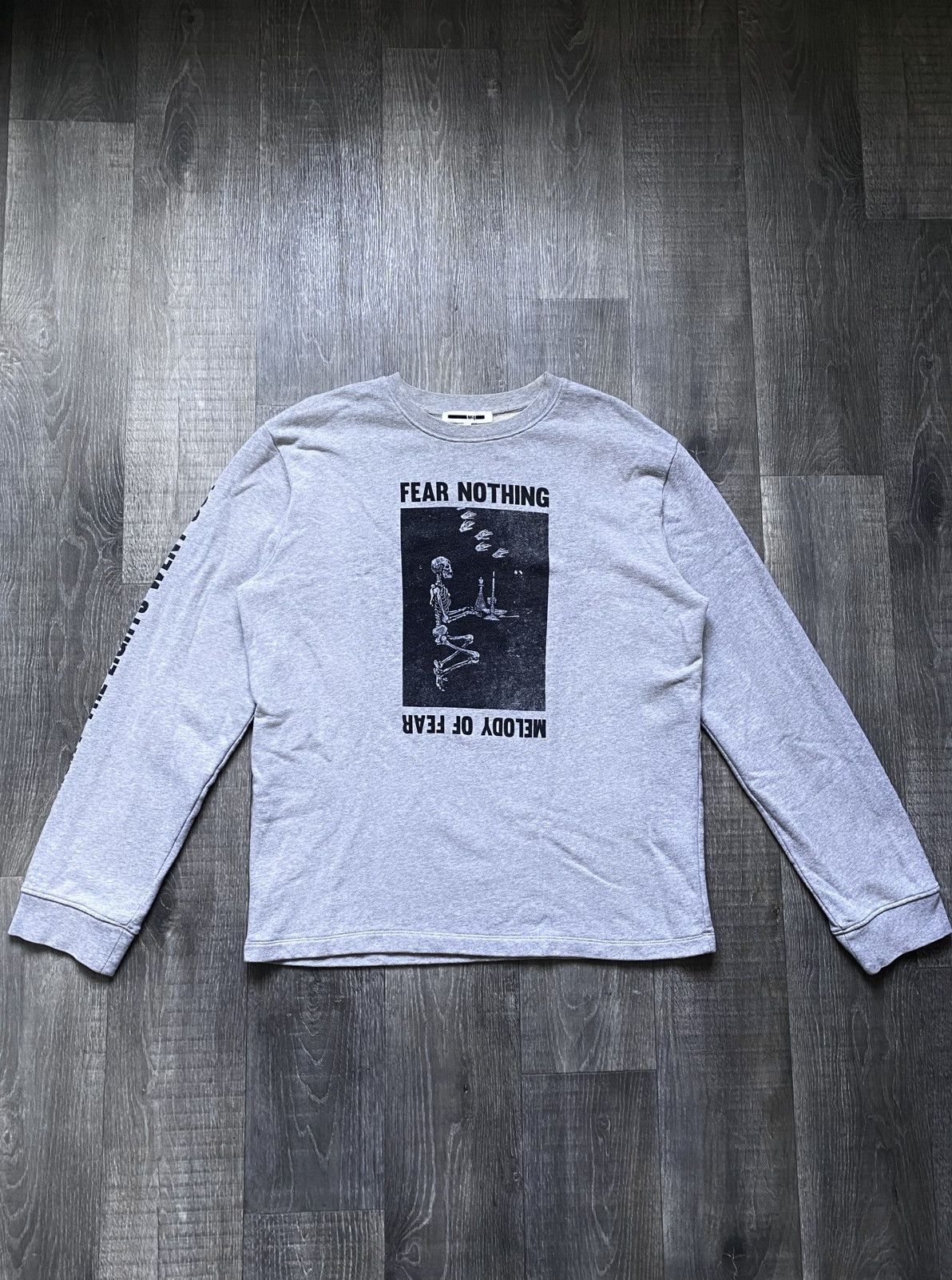 McQ Alexander McQueen McQueen Grey Printed Sweatshirt Fear Nothing Melody of Fear Size US XXL / EU 58 / 5 - 2 Thumbnail