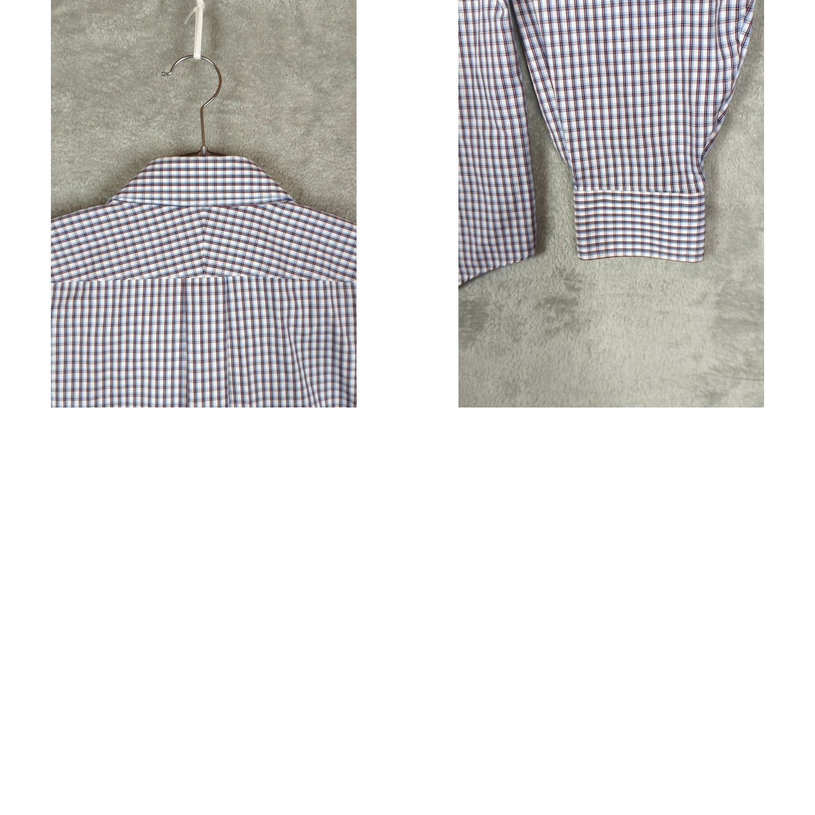 Lands' End Lands' End Dress Shirt Mens L Multicolor Check Non-Iron Oxford 100% Cotton Long Sleeve Button Barrel Cuff Regular Size US L / EU 52-54 / 3 - 8 Thumbnail