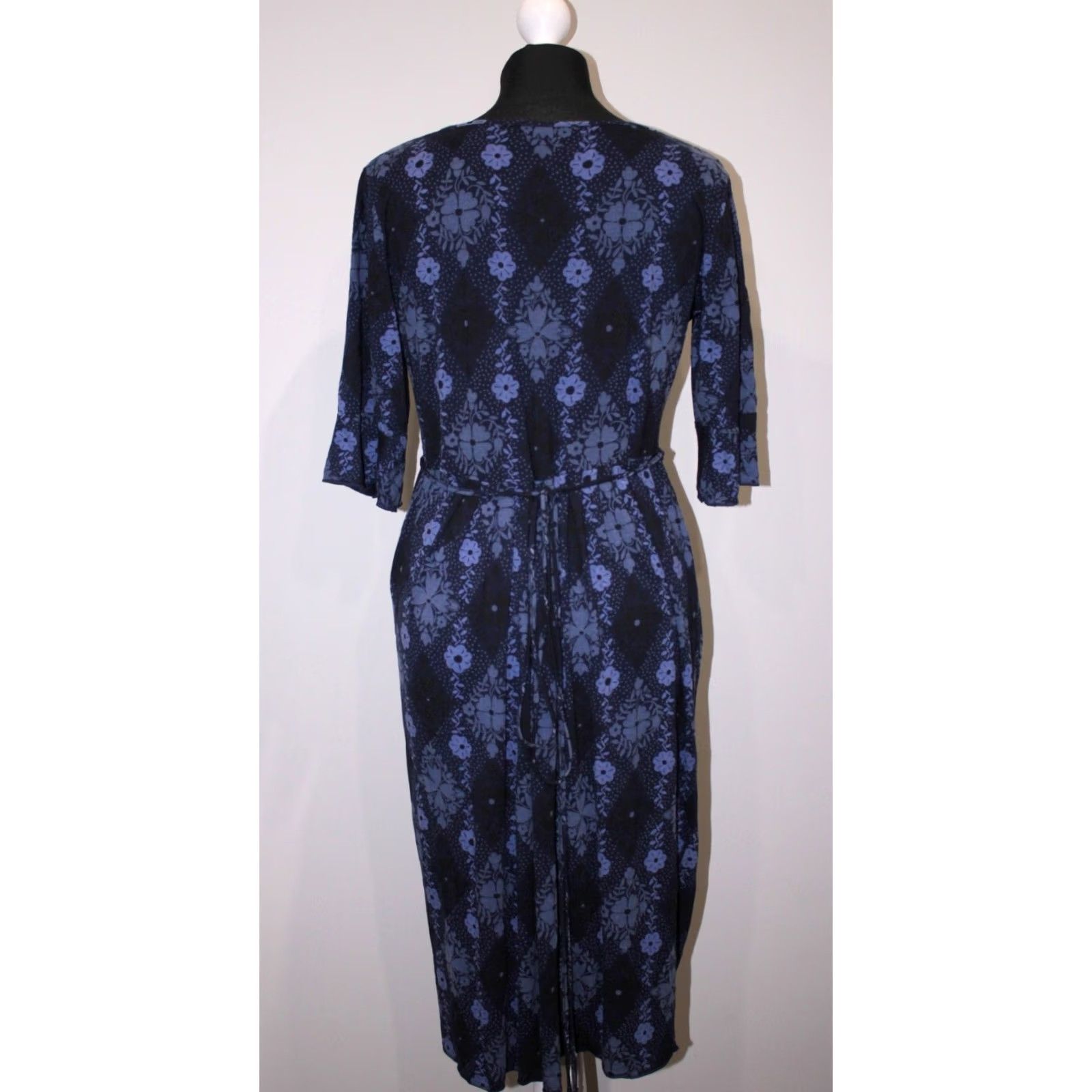 Vintage Gudrun Sjoden Womens Blue Midi Dress M Size M / US 6-8 / IT 42-44 - 4 Thumbnail