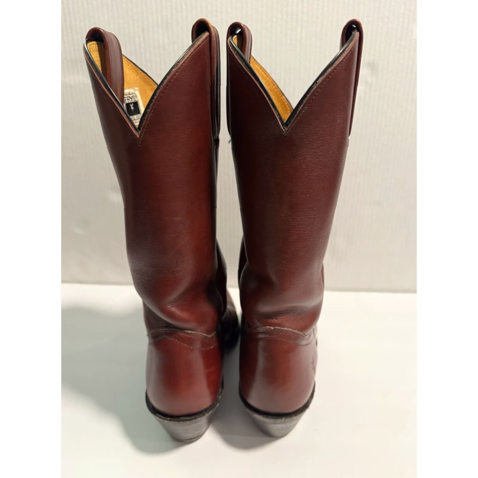 Frye VINTAGE Frye Boots Western Cowboy Leather Made in USA 9D Brown Oxblood Mens Size US 9 / EU 42 - 4 Thumbnail