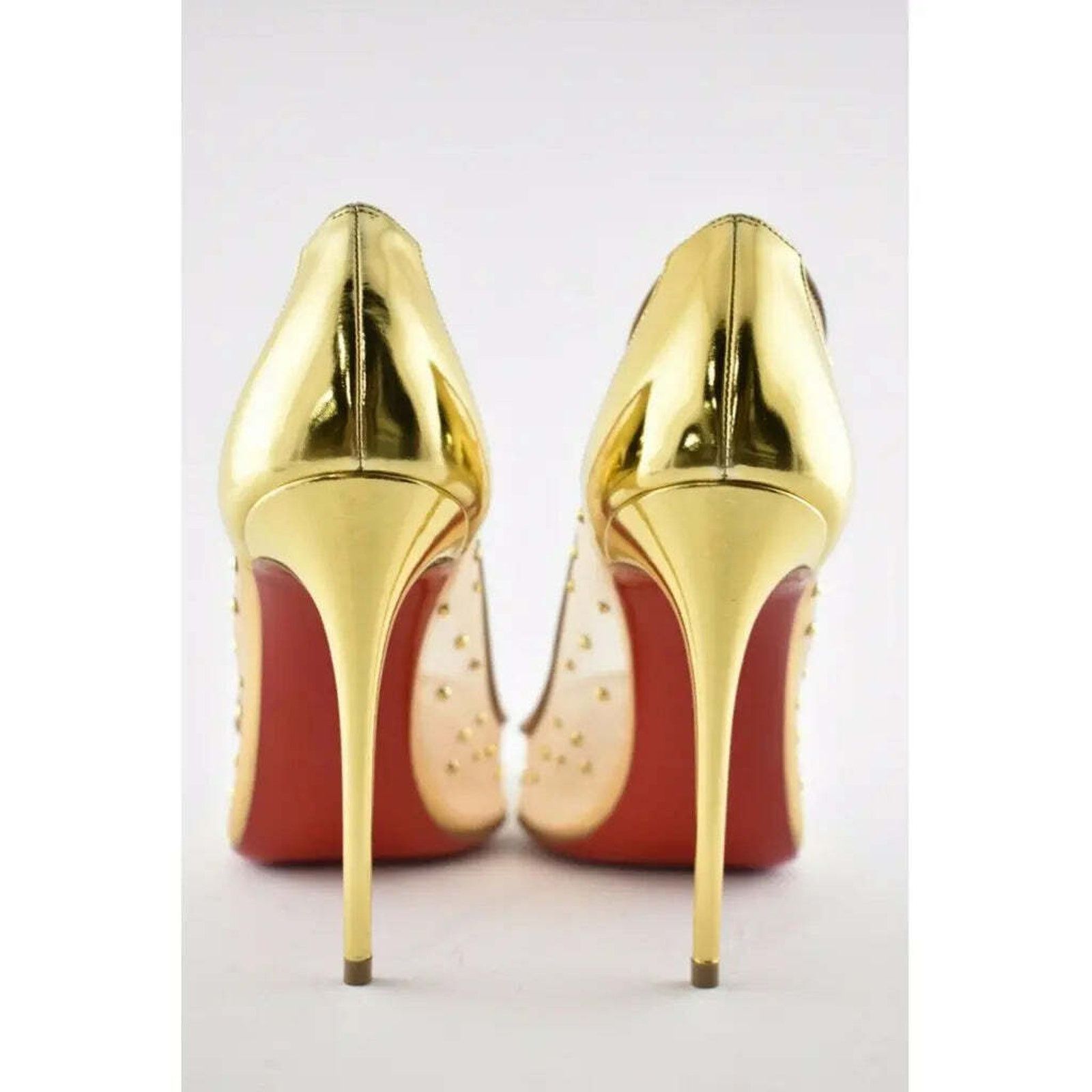 Christian Louboutin Follies Strass 100 Gold Mesh Crystal Pigalle Heel Pump 39.5 Size US 9.5 / IT 39.5 - 11 Thumbnail