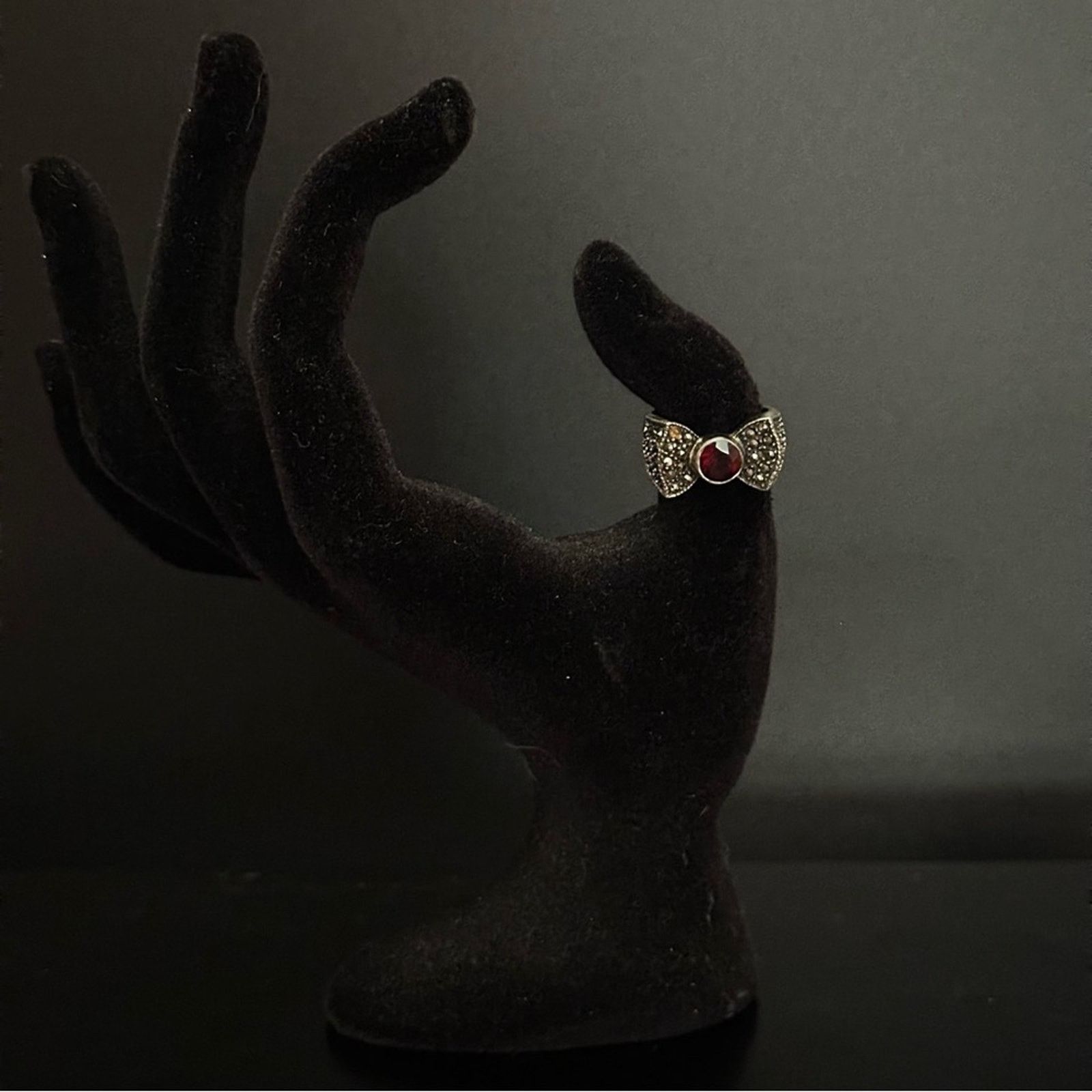 Other Vintage Ruby And Marcasite Bow Tie Ring Size ONE SIZE - 2 Thumbnail