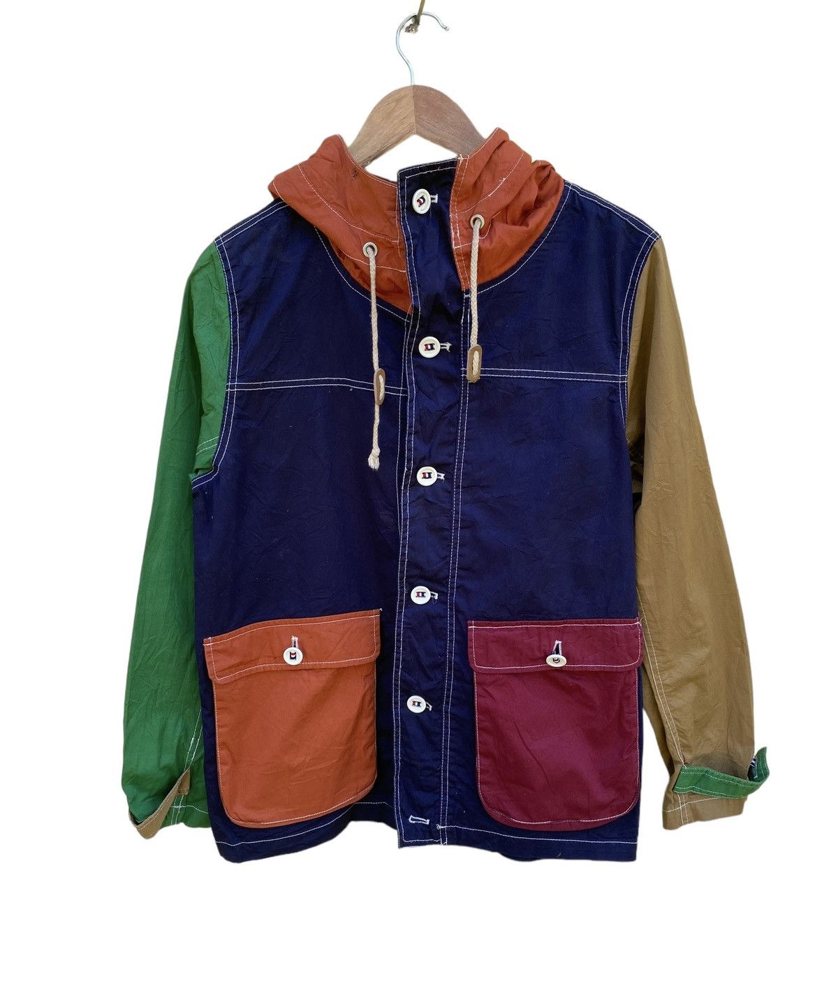 Japanese brand X oval dice multicolor button jacket hoodie