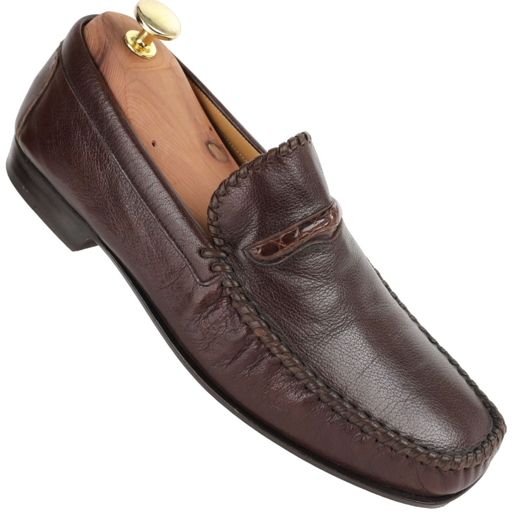 Johnston & Murphy Vintage Exotic Crocodile and Calf Johnston Murphy Mens Brown Size US 8 / EU 41 - 14 Thumbnail
