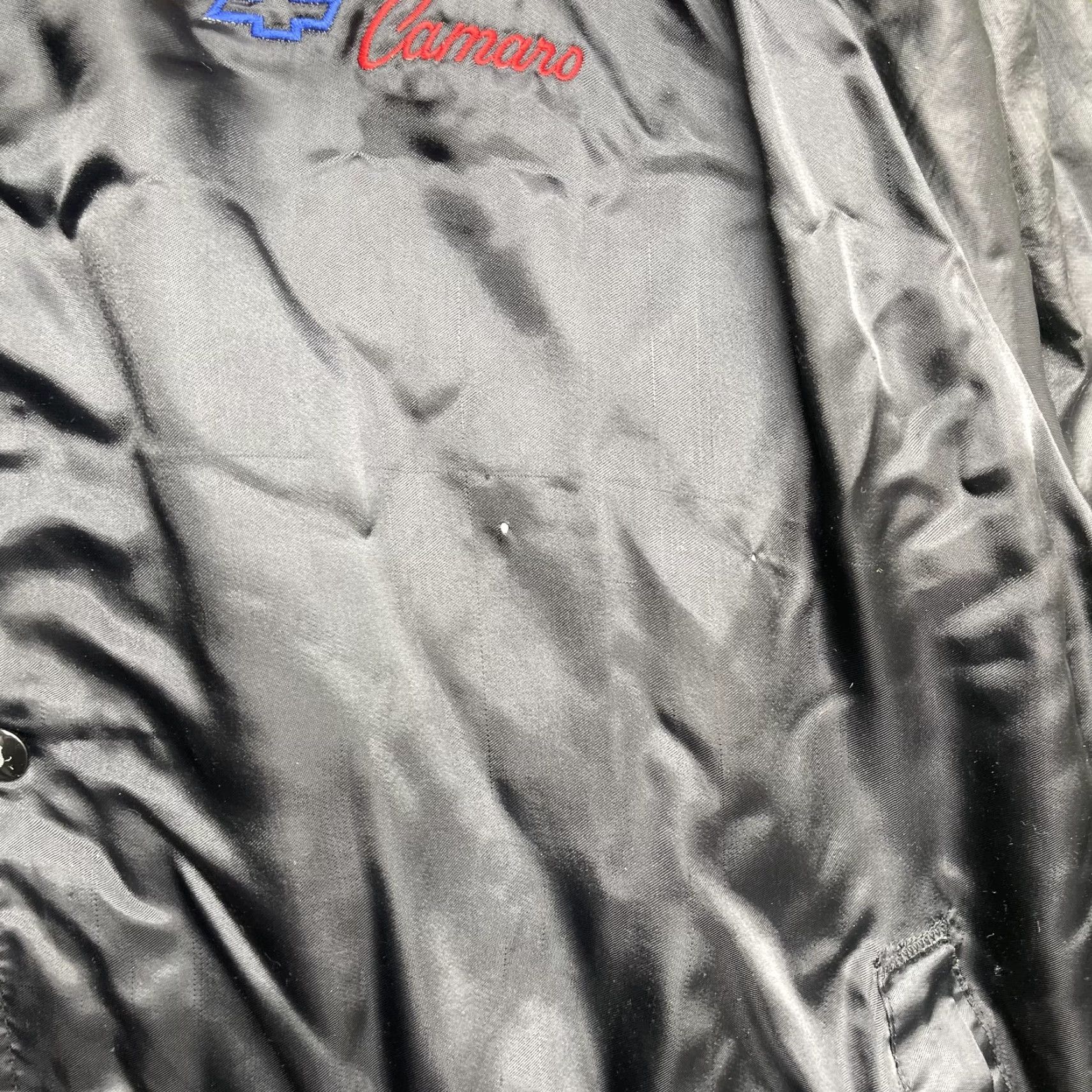 Vintage VINTAGE WestArk USA Chevrolet Camaro Jacket Mens 2XL Black Satin Bomber Heartbeat of America USA Cars 90s Mens Size US XXL / EU 58 / 5 - 3 Thumbnail