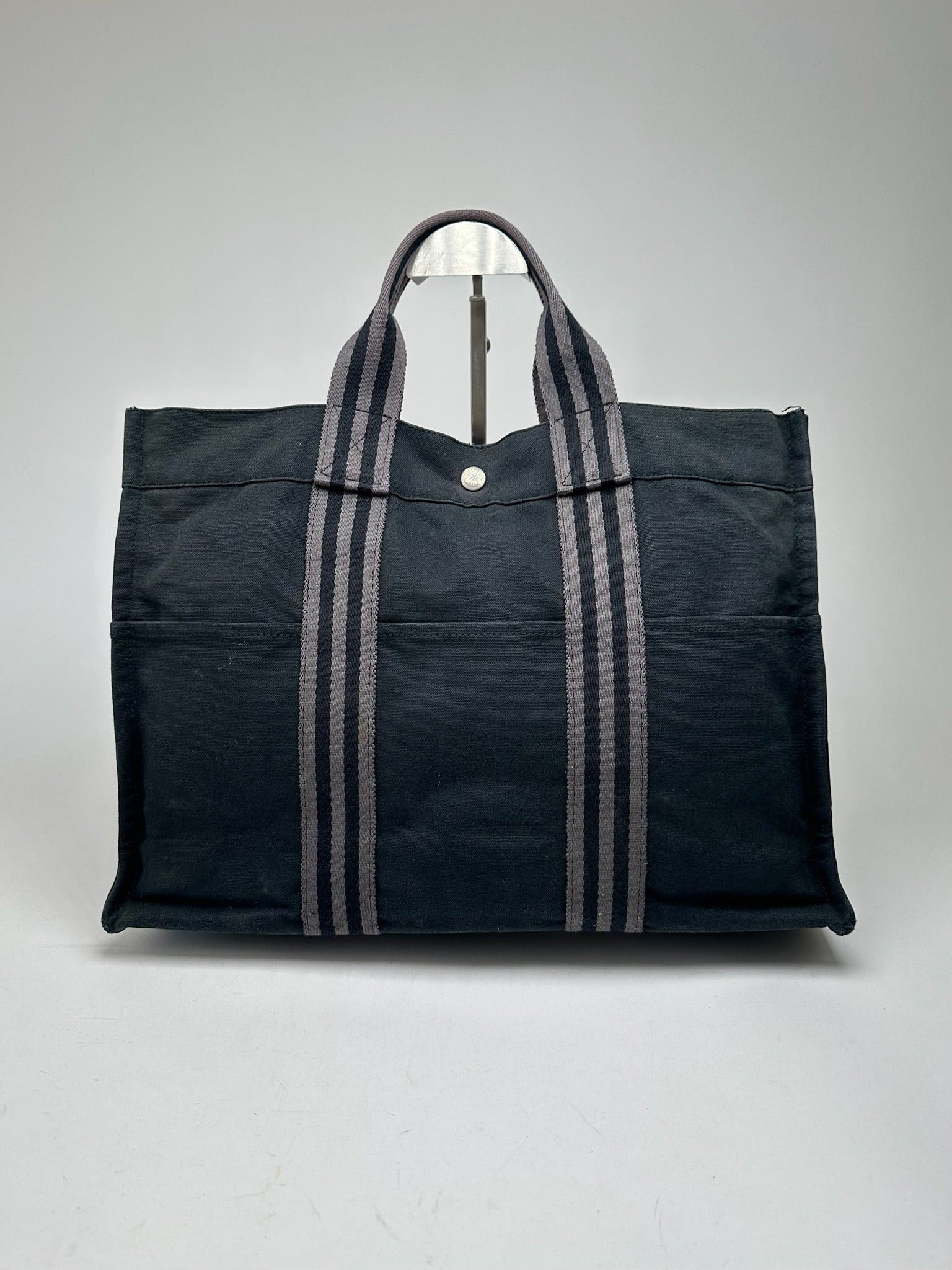 Other Vintage Hermes Canvas Shopper bag black Size ONE SIZE - 1 Thumbnail