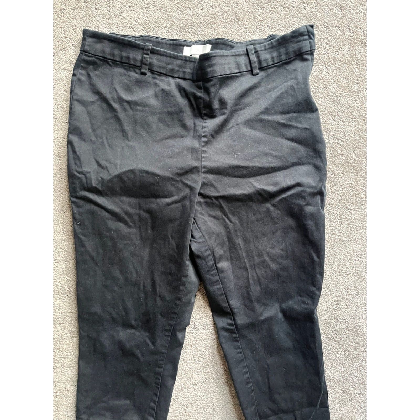 H&M H&M Dress Pants Women 14 Black Ankle Zip Pull-On Side Zip Regular Fit Business Casual Trousers Women Size 36" / US 14 / IT 50 - 2 Thumbnail