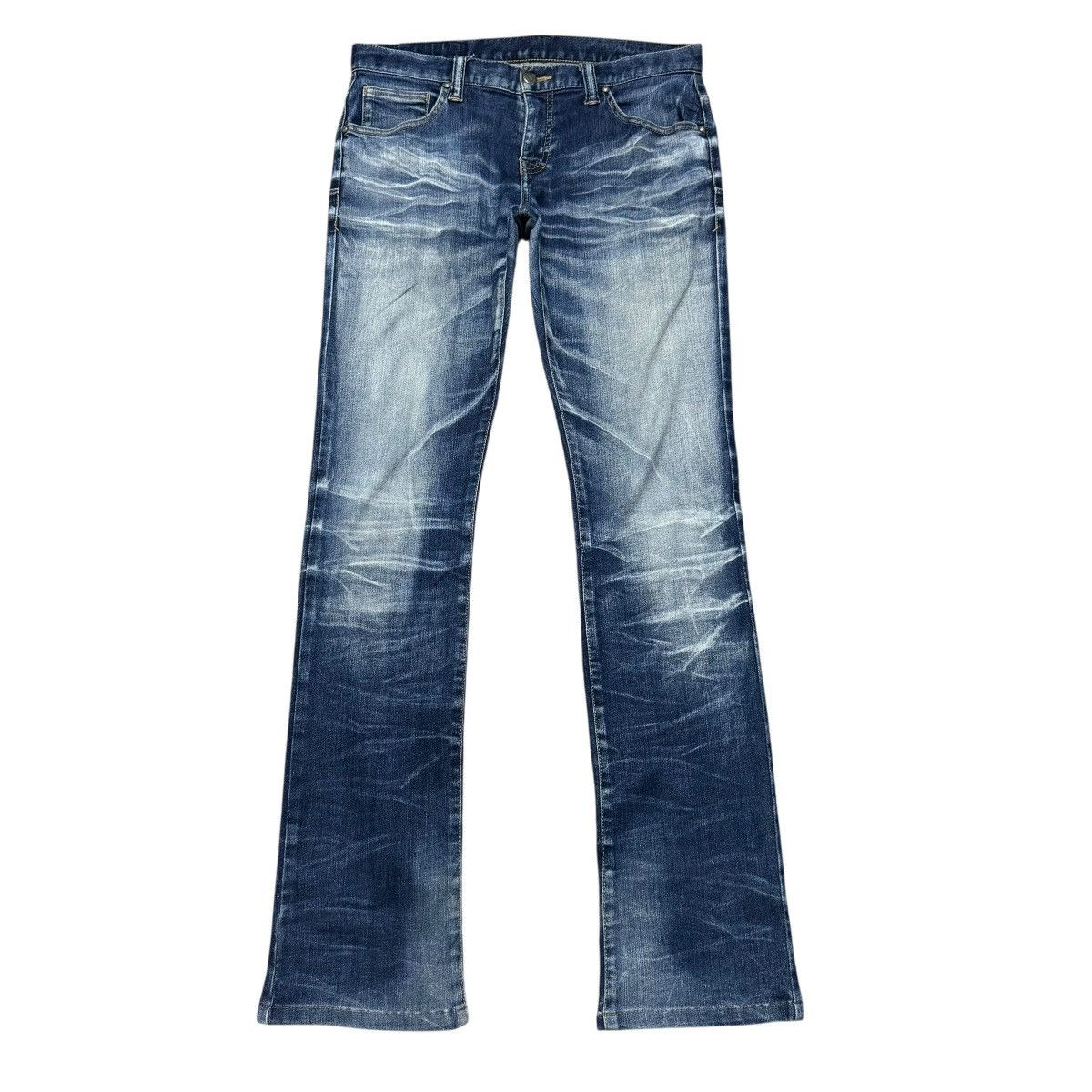 Tornado Mart Tornado Mart Acid Wash Denim Low Flare Jeans Size US 31 - 1 Thumbnail